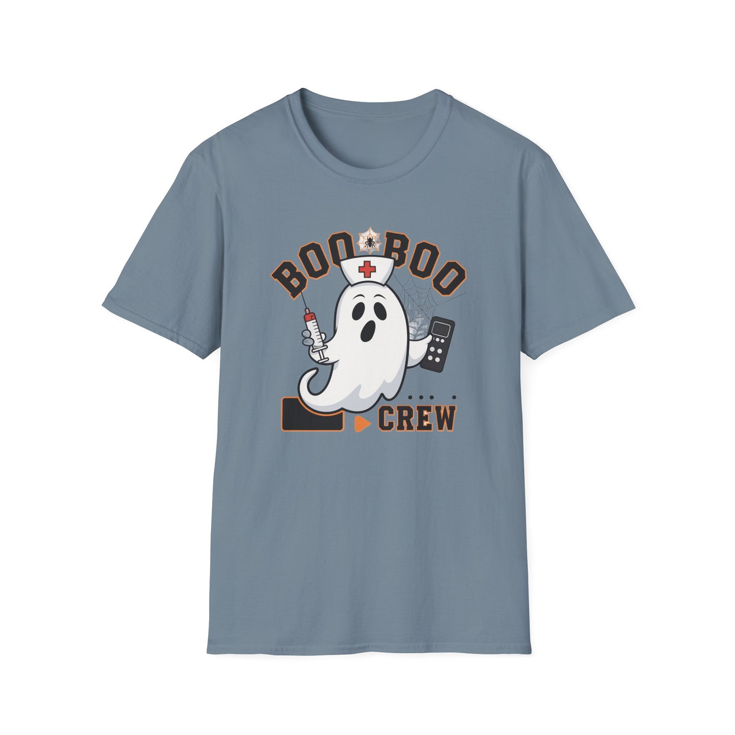 Boo Boo Crew T-Shirt, Softstyle Tee for Halloween, Ghost Nurse Shirt, Fun Family Costume Top, Spooky Comedy Dress-Up