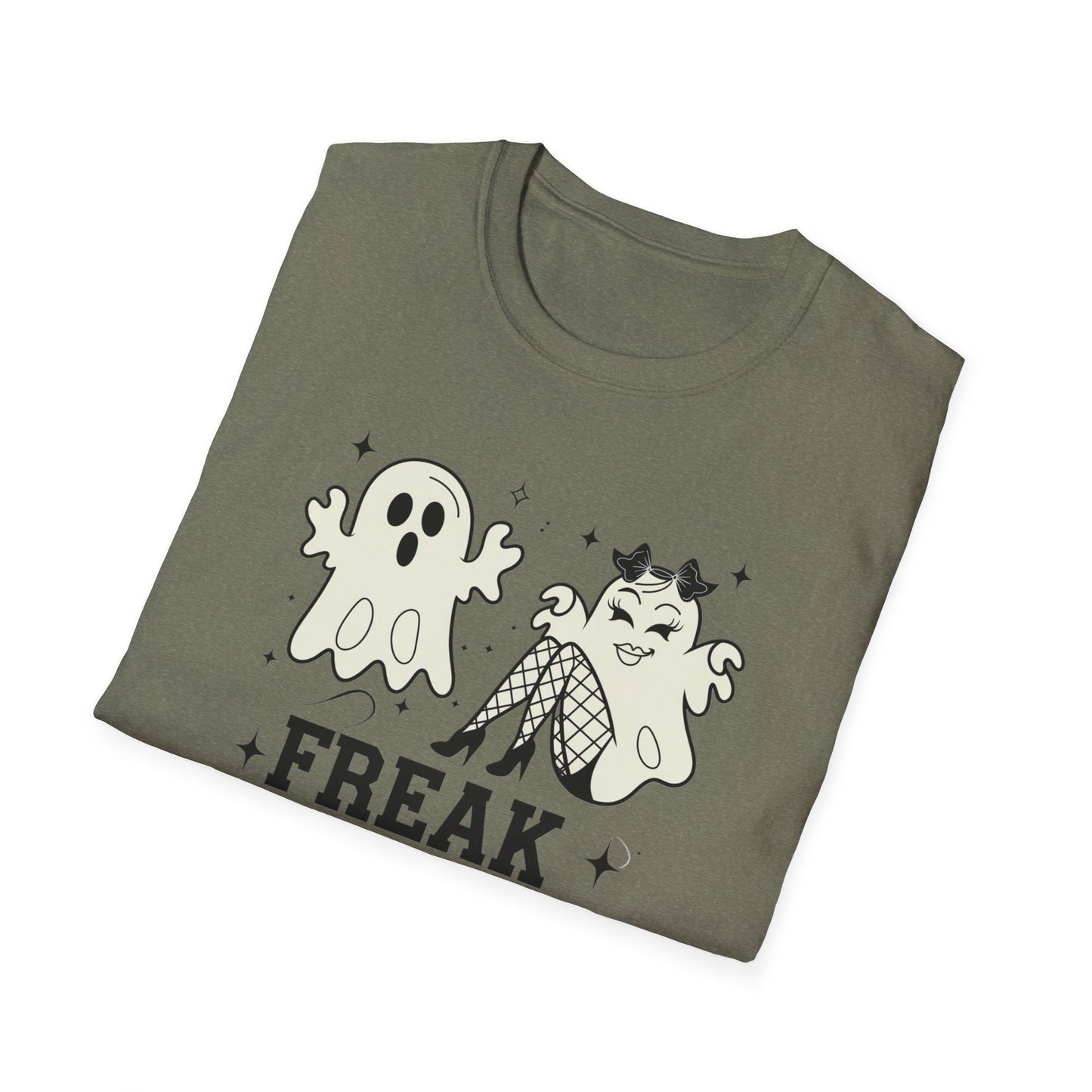 Freak in the Sheets Unisex T-Shirt, Funny Halloween Tee, Ghost & Witch Graphic Shirt, Spooky Season Apparel, Gift for Her