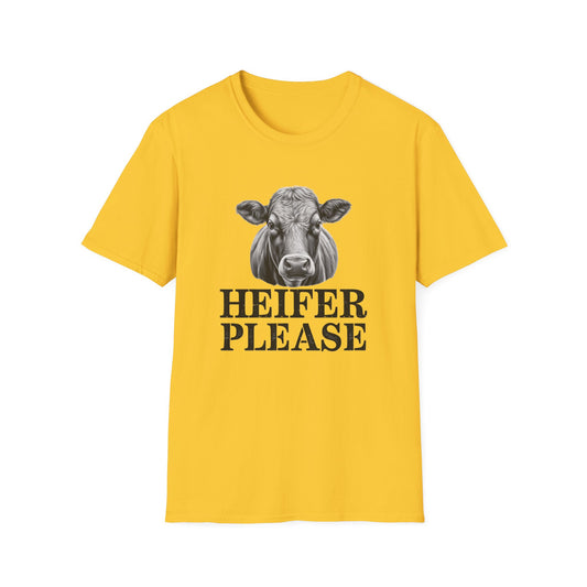 Heifer Please Unisex Softstyle T-Shirt - Fun Farm Animal Tee for Animal Lovers