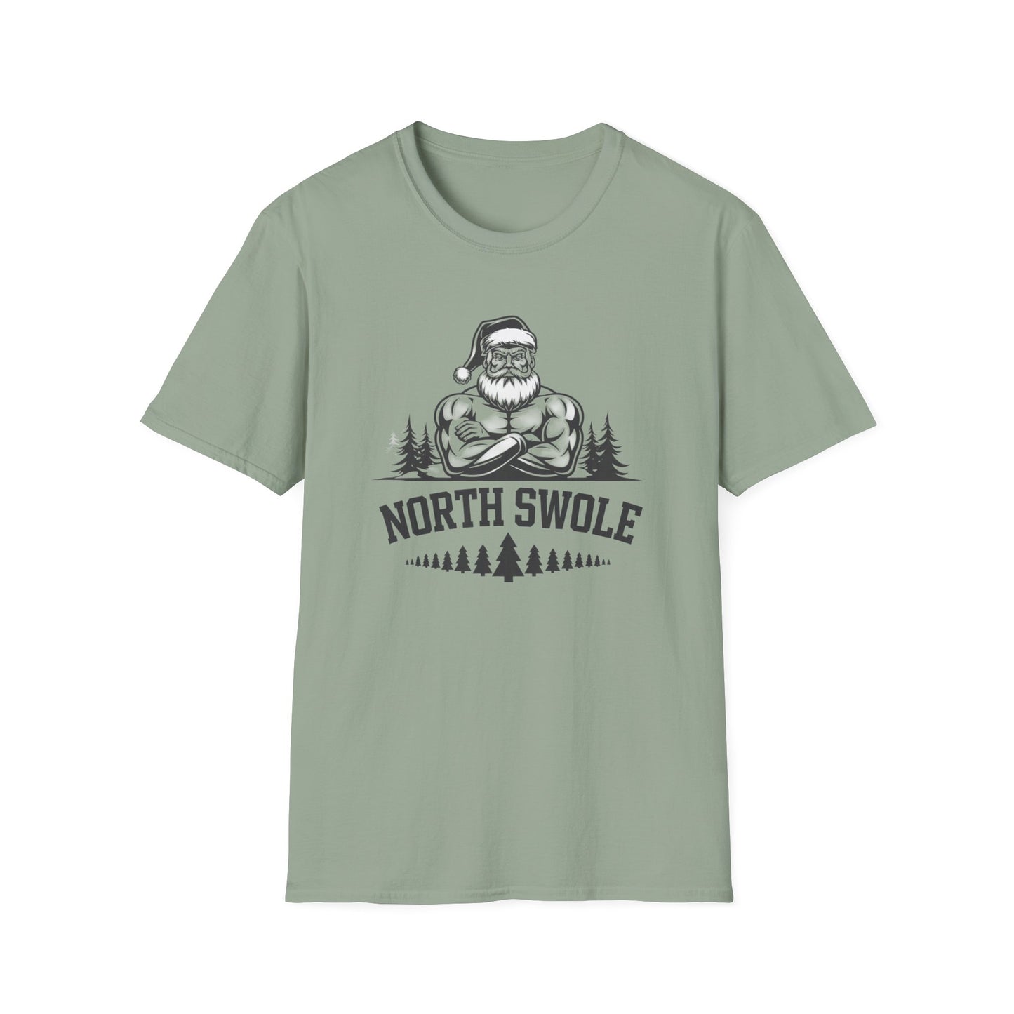 North Swole Santa T-Shirt, Funny Christmas Tee, Gym Gifts for Him, Unisex Holiday Apparel, Fitness Lover's Gift