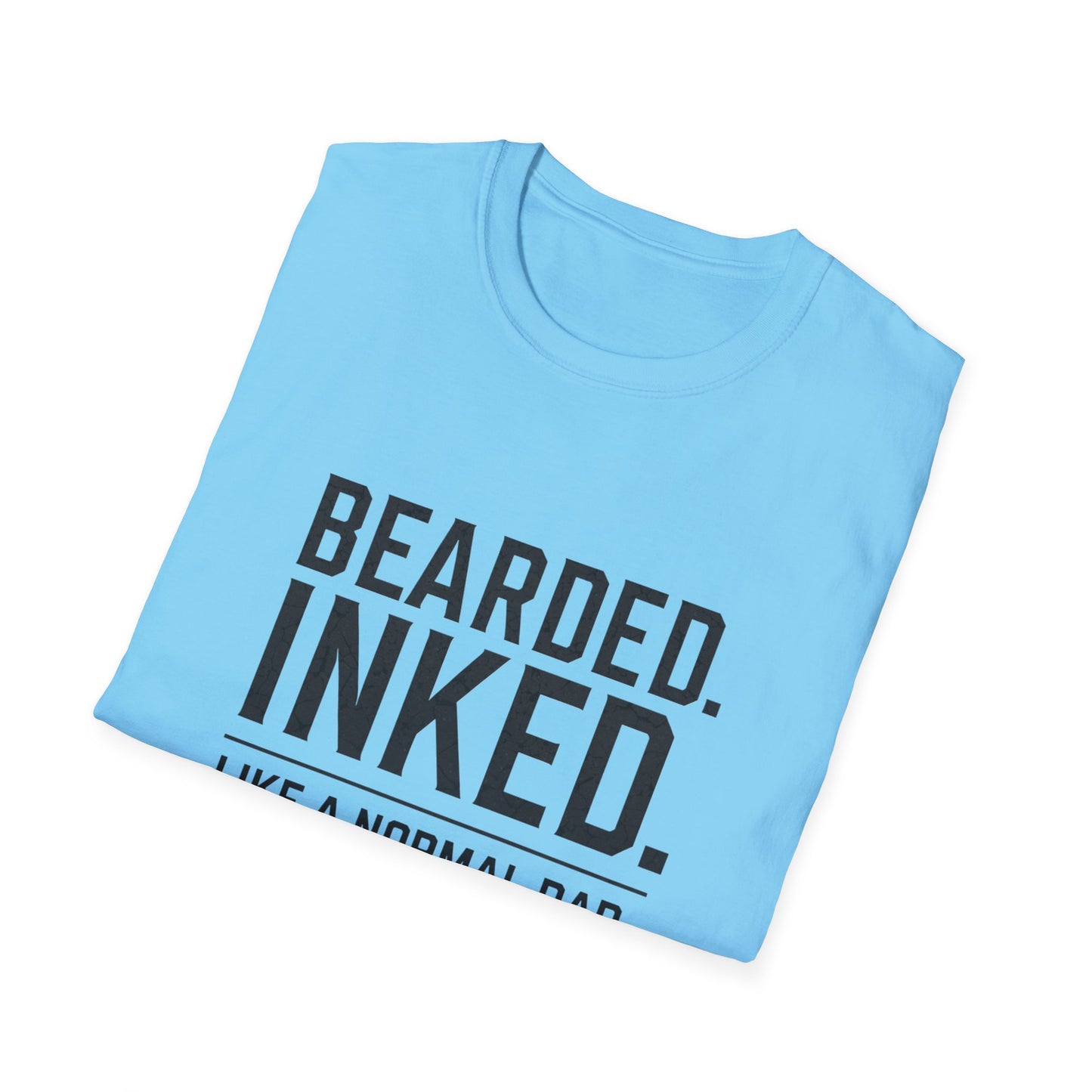 Bearded Dad T-Shirt, Funny Gift for Father's Day, Unisex Softstyle Tee, Casual Wear, Inked Dad Apparel, Perfect for Dads