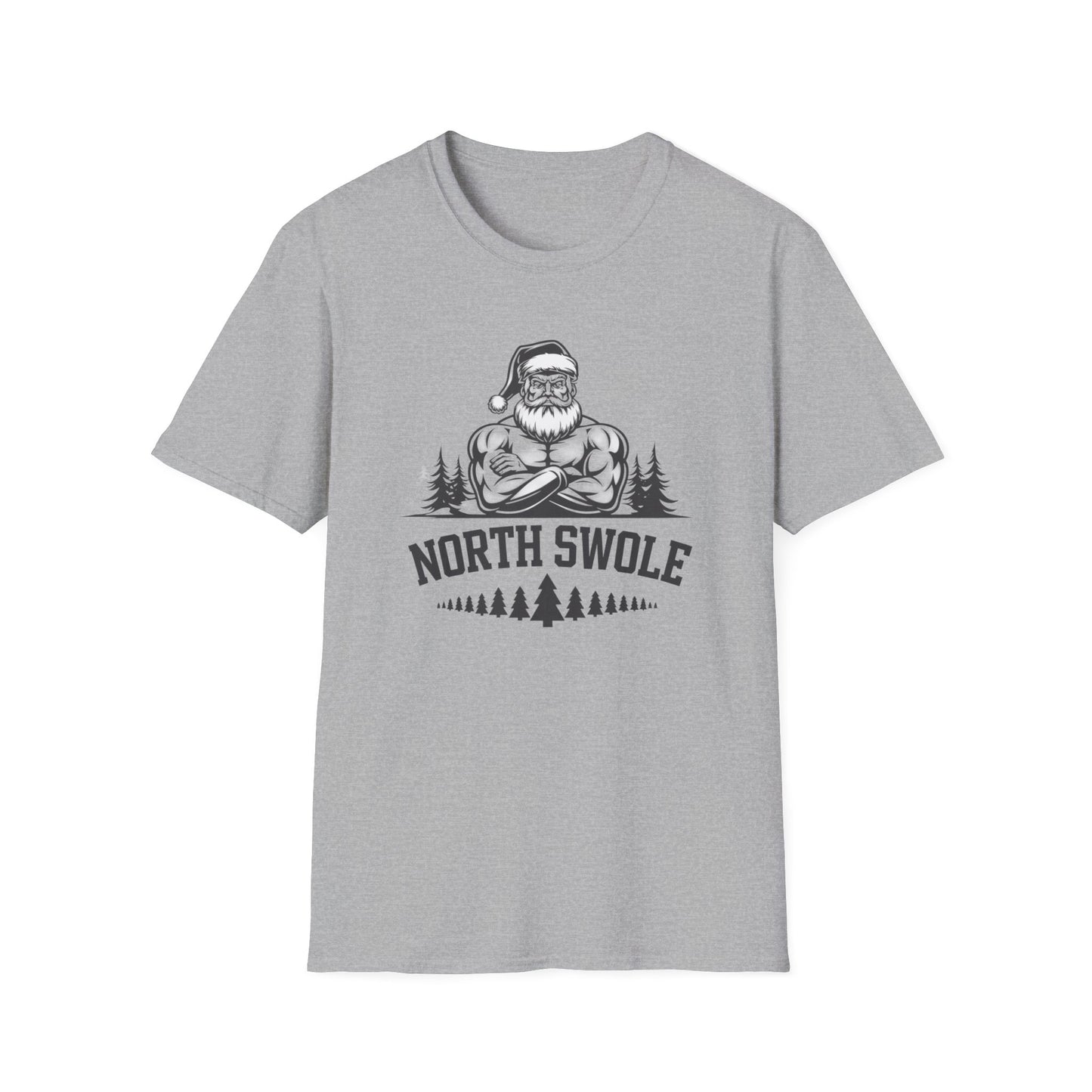 North Swole Santa T-Shirt, Funny Christmas Tee, Gym Gifts for Him, Unisex Holiday Apparel, Fitness Lover's Gift
