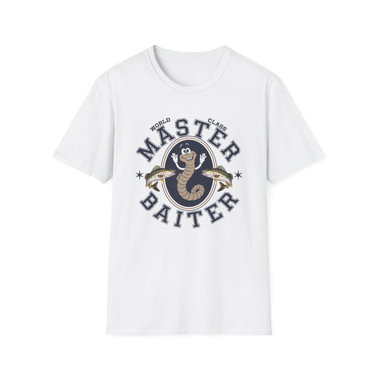 Funny Master Baiter Unisex Softstyle T-Shirt - Perfect for Fishing Lovers