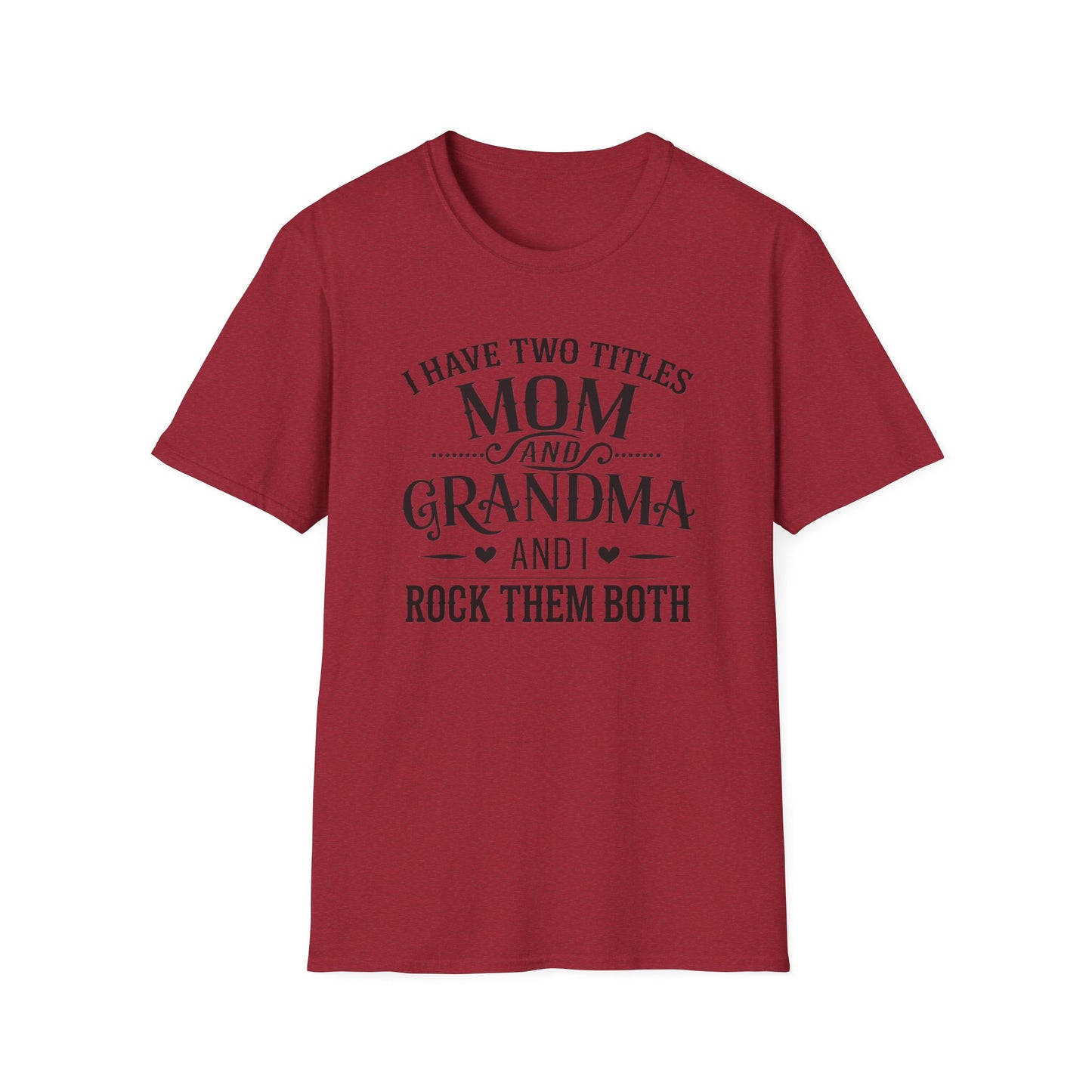 Unisex Softstyle T-Shirt with Mom and Grandma Titles Quote, Perfect Gift for Mothers Day, Grandparents Day, Family Gatherings, Daily [...]