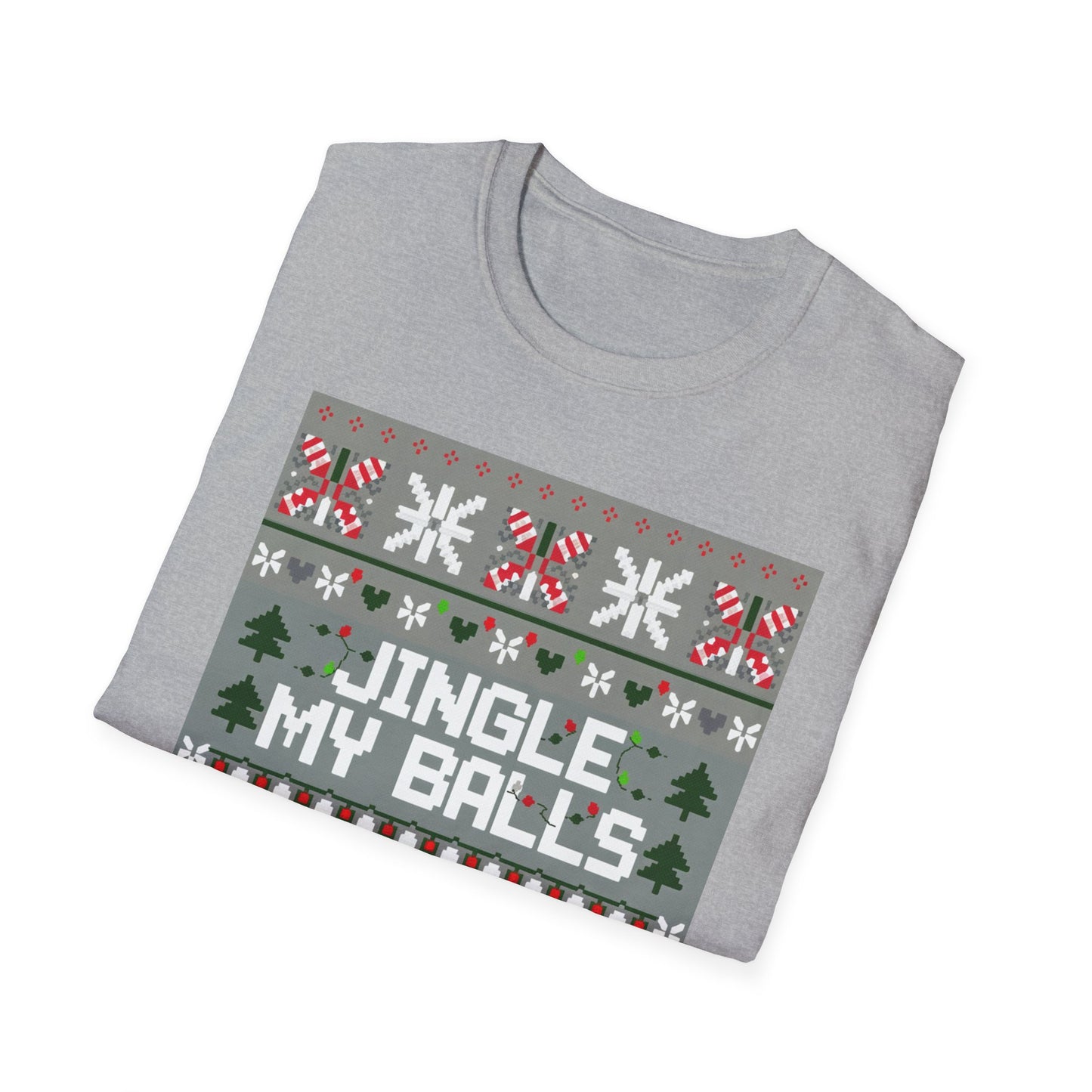 Funny Holiday T-Shirt, Jingle My Balls Tee, Christmas Apparel, Gift for Him, Funny Xmas Outfit, Unisex Softstyle Shirt