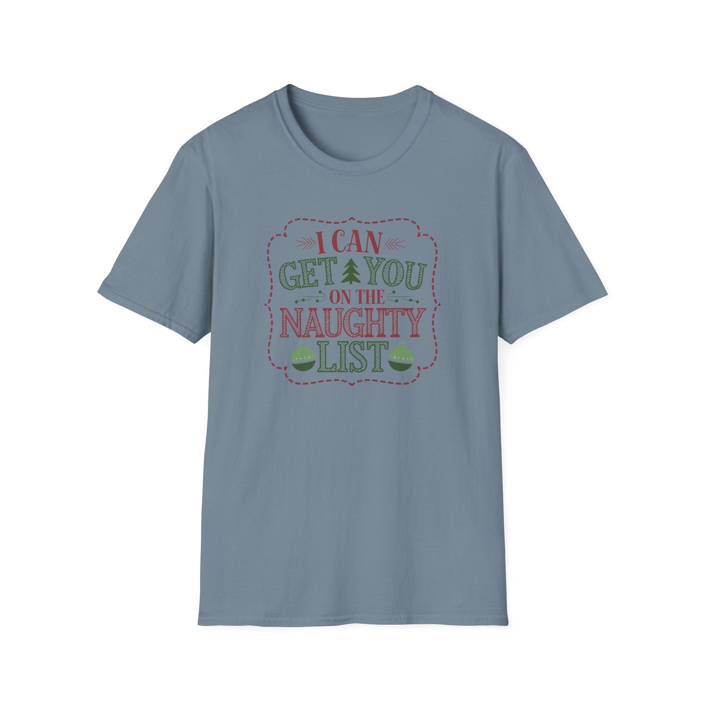 Naughty List T-Shirt | Christmas Gift, Holiday Apparel, Funny Tee, Unisex Softstyle T-Shirt, Festive Attire