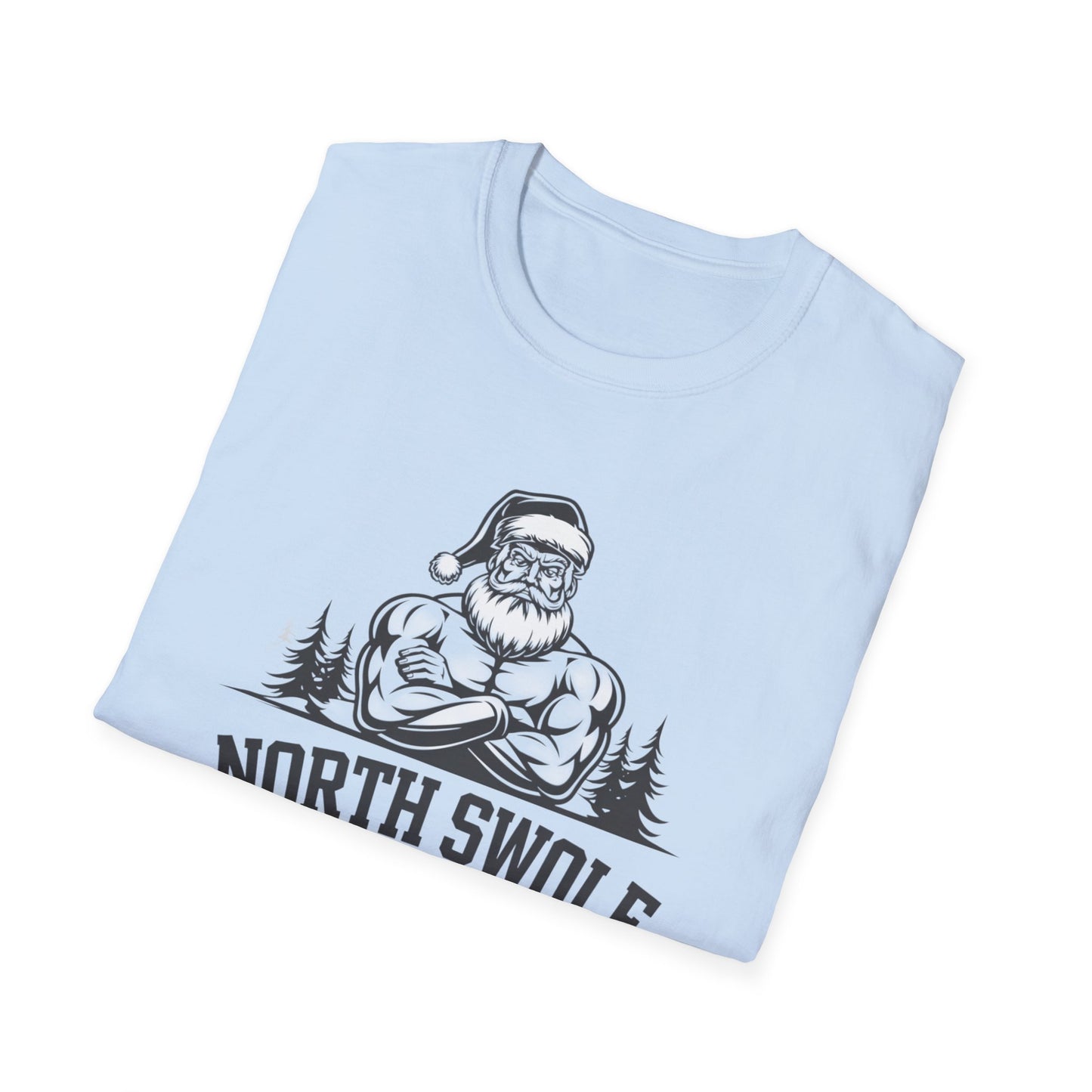 North Swole Santa T-Shirt, Funny Christmas Tee, Gym Gifts for Him, Unisex Holiday Apparel, Fitness Lover's Gift