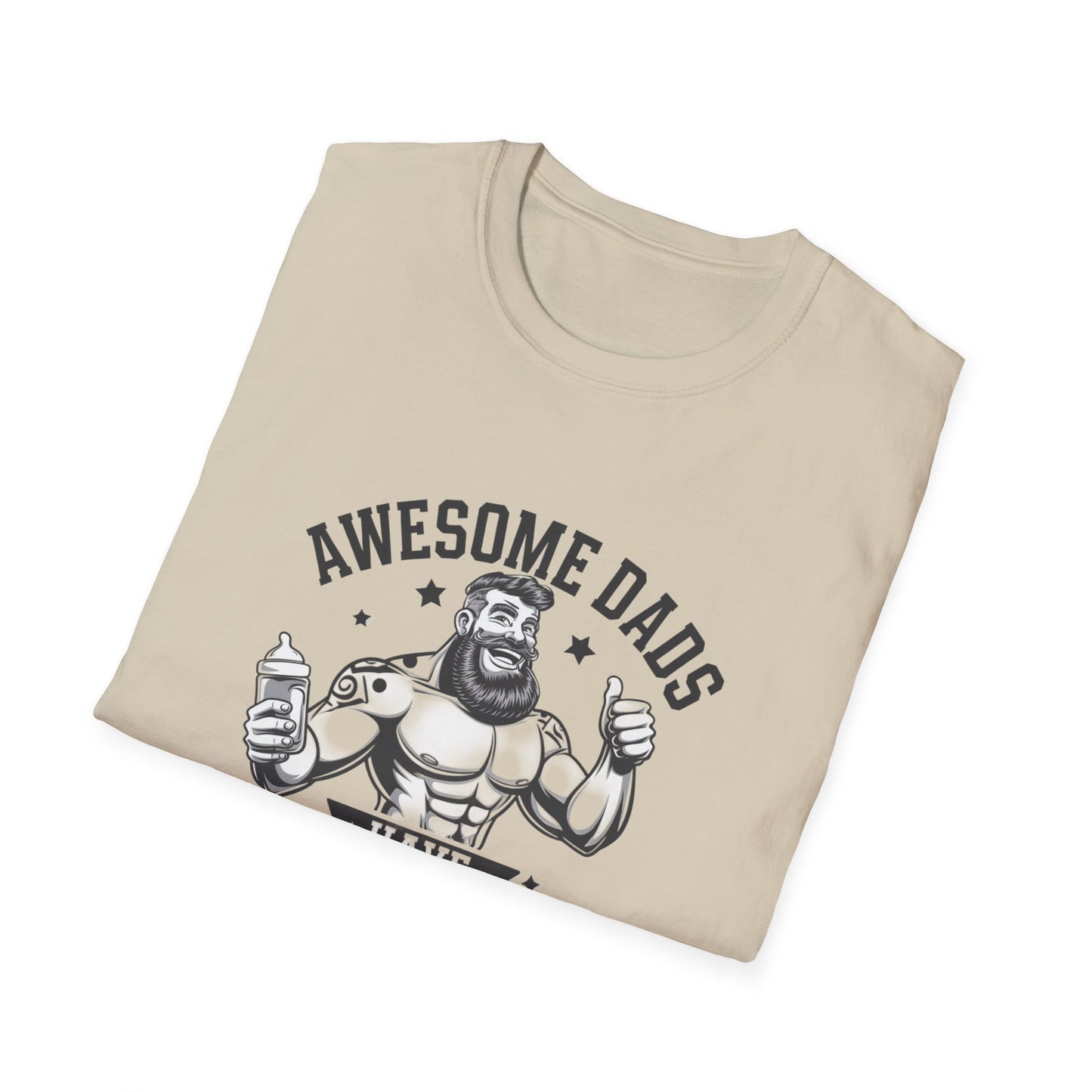 Awesome Dads Tattoo & Beard T-Shirt | Unisex Softstyle Tee Fathers Day Gift