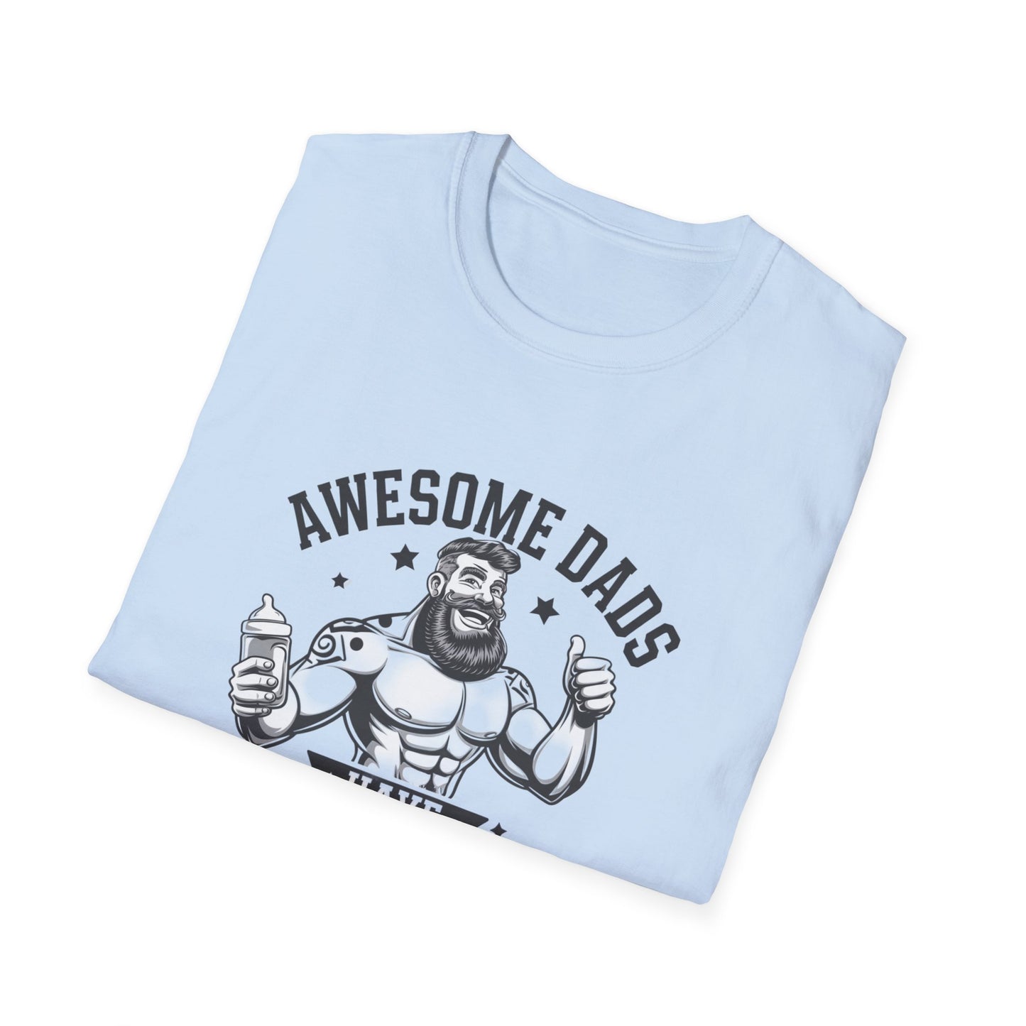 Awesome Dads Tattoo & Beard T-Shirt | Unisex Softstyle Tee Fathers Day Gift
