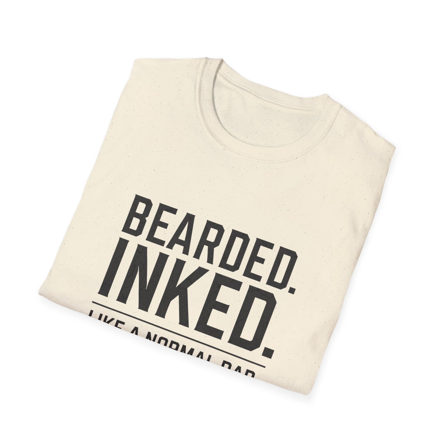 Bearded Dad T-Shirt, Funny Gift for Father's Day, Unisex Softstyle Tee, Casual Wear, Inked Dad Apparel, Perfect for Dads