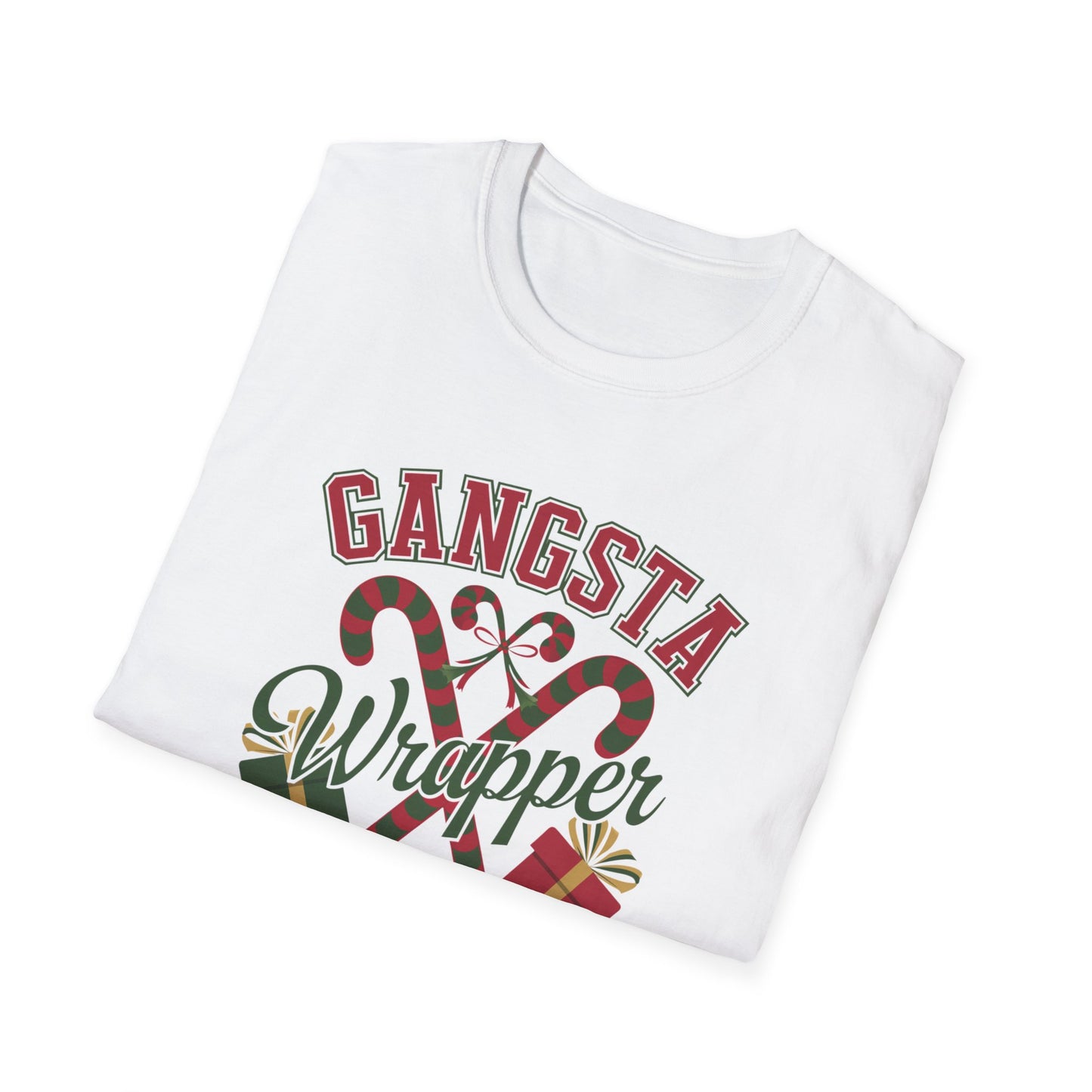 Gangsta Wrapper Unisex T-Shirt, Funny Holiday Shirt, Christmas Apparel, Gift for Him/Her, December Party Outfit, Trendy Holiday Tee