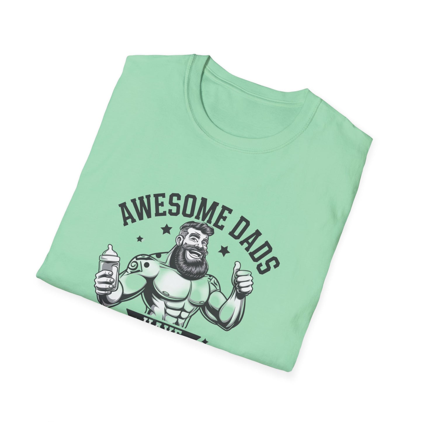 Awesome Dads Tattoo & Beard T-Shirt | Unisex Softstyle Tee Fathers Day Gift