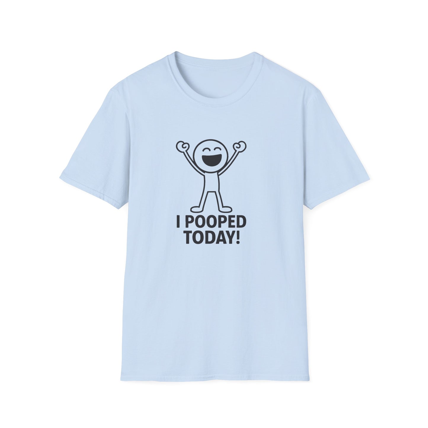 Funny Unisex Softstyle T-Shirt - "I Pooped Today!" Playful Humor Tee for Kids and Adults