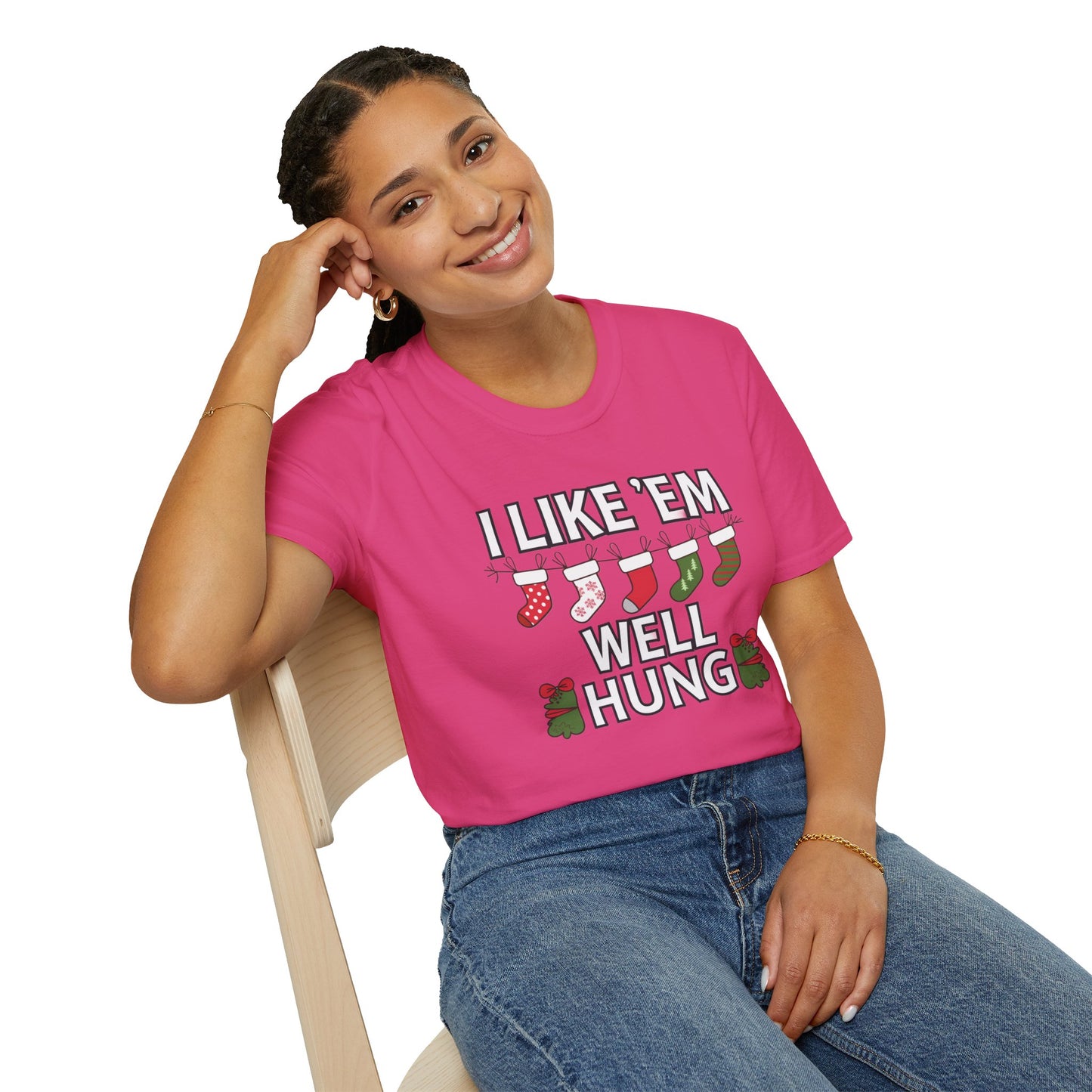 Funny Holiday T-Shirt, I Like 'Em Well Hung Shirt, Christmas Gift, Unisex Tee, Casual Wear, Humor Tee