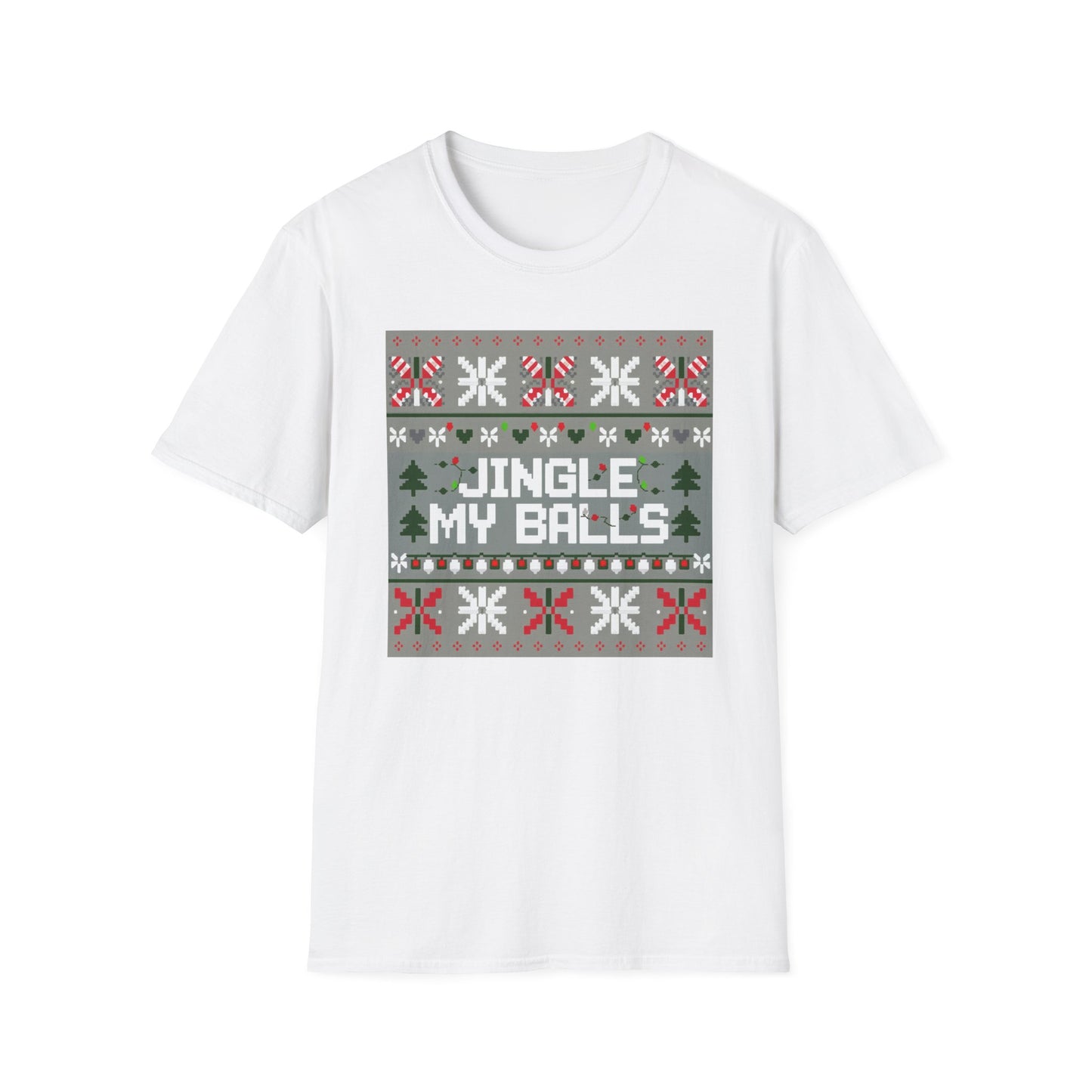 Funny Holiday T-Shirt, Jingle My Balls Tee, Christmas Apparel, Gift for Him, Funny Xmas Outfit, Unisex Softstyle Shirt