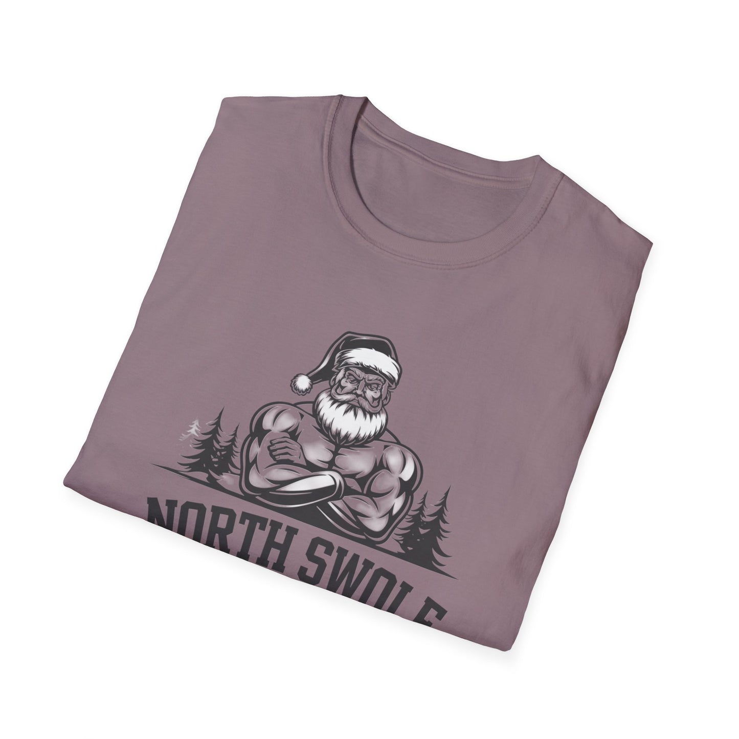 North Swole Santa T-Shirt, Funny Christmas Tee, Gym Gifts for Him, Unisex Holiday Apparel, Fitness Lover's Gift