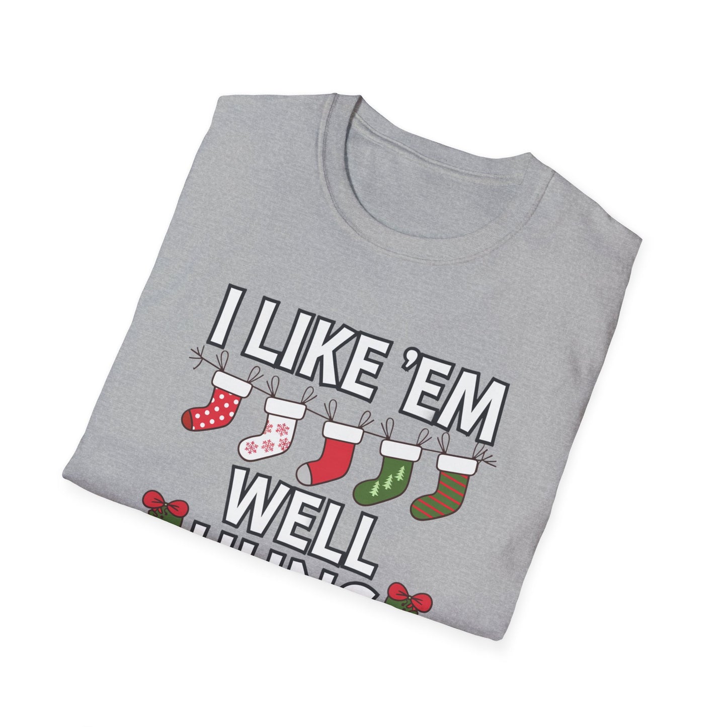 Funny Holiday T-Shirt, I Like 'Em Well Hung Shirt, Christmas Gift, Unisex Tee, Casual Wear, Humor Tee