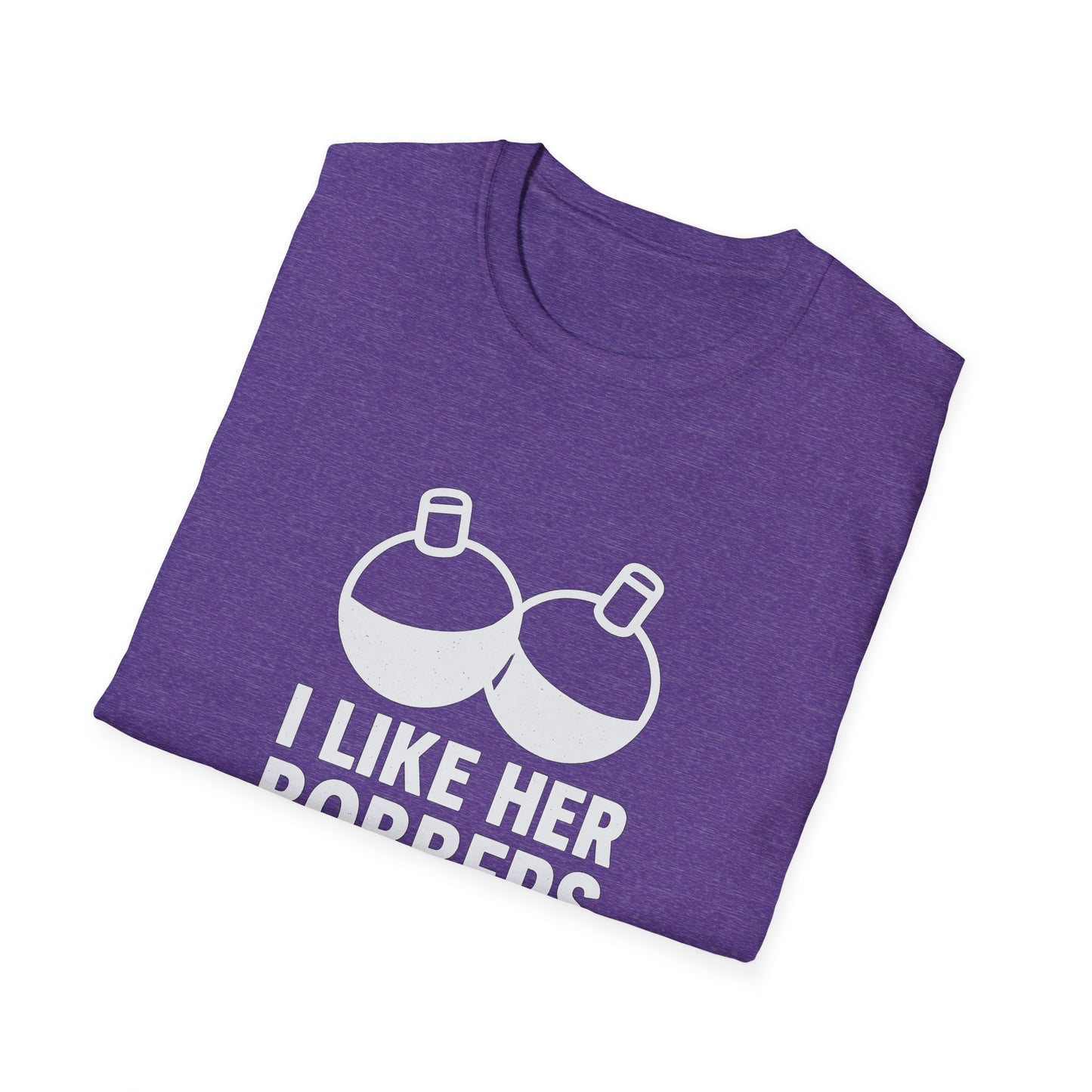 I Like Her Bobbers Unisex Softstyle T-Shirt - Fun Casual Wear for Fishing Enthusiasts