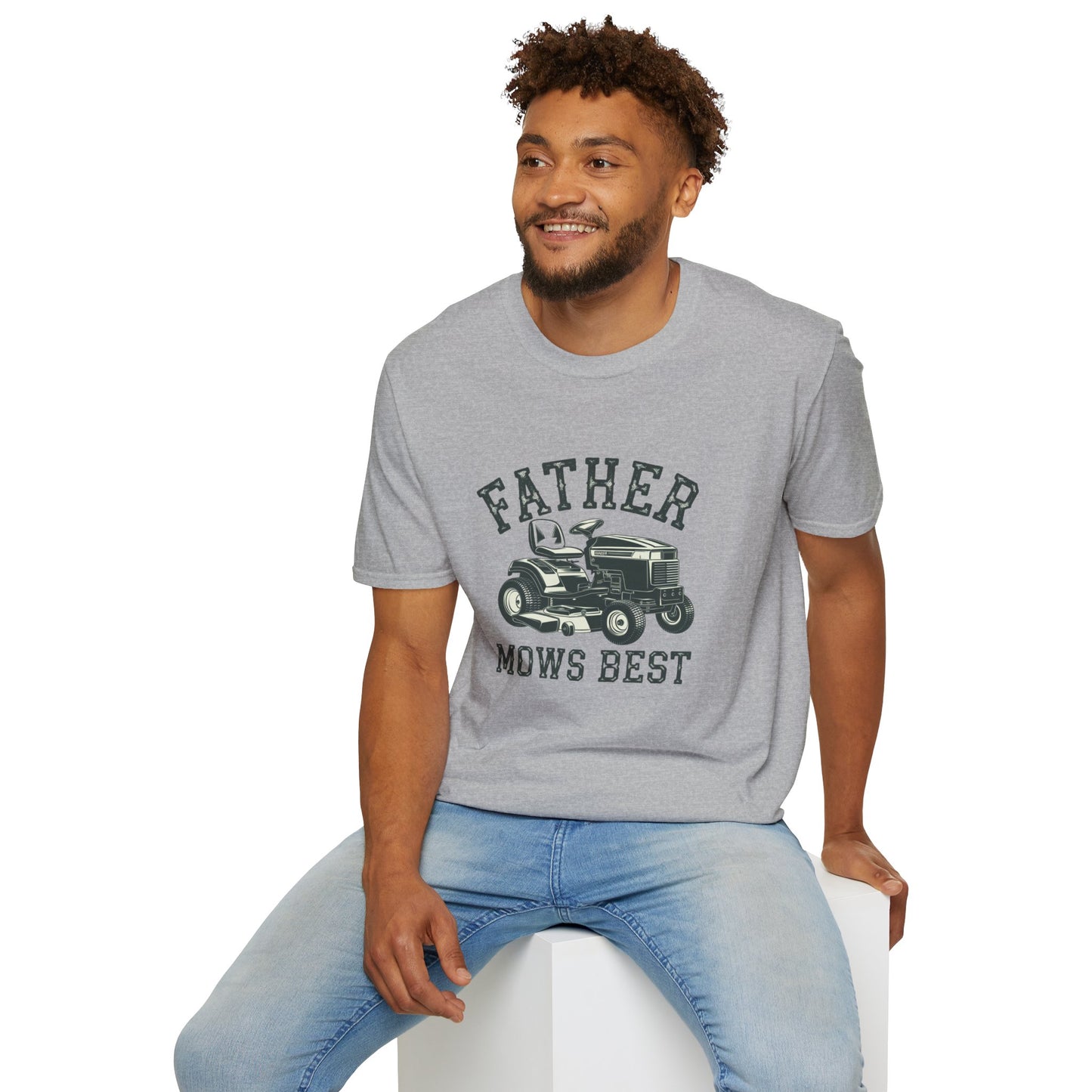 Father Mows Best Unisex Softstyle T-Shirt