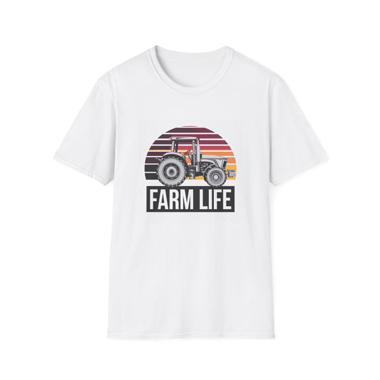 Farm Life Unisex Softstyle T-Shirt - Vintage Tractor Graphic Tee