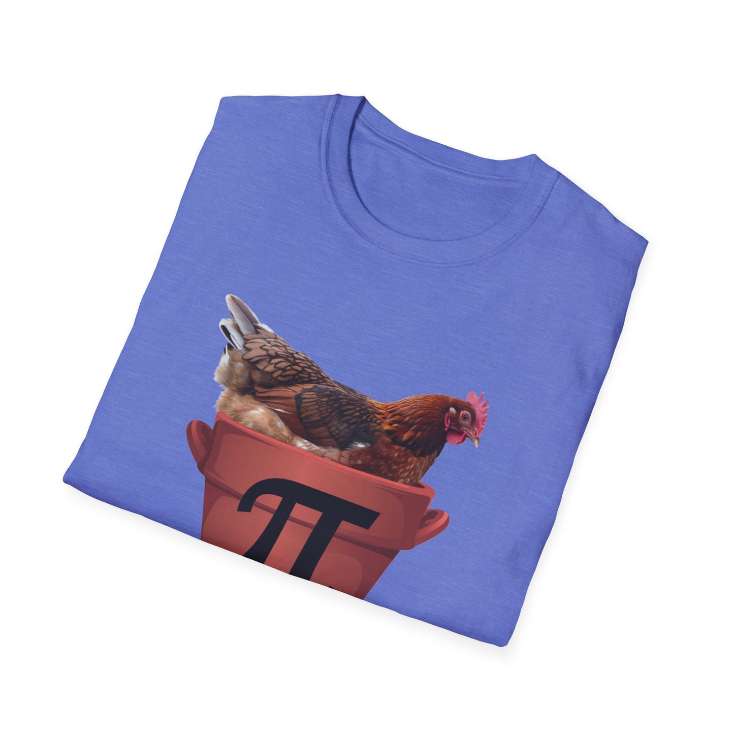Funny Chicken Pi Unisex Softstyle T-Shirt - Quirky Math Humor Tee