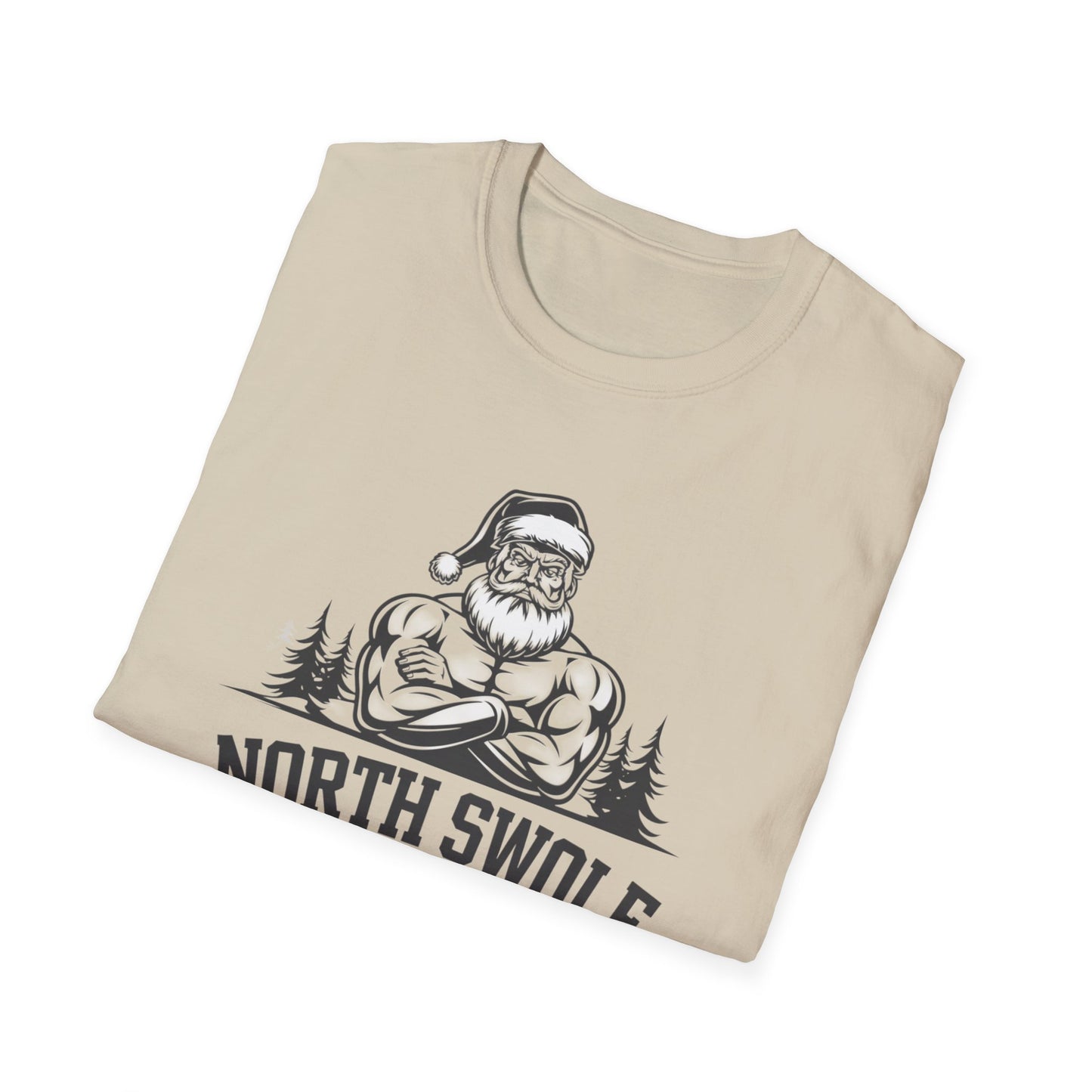 North Swole Santa T-Shirt, Funny Christmas Tee, Gym Gifts for Him, Unisex Holiday Apparel, Fitness Lover's Gift