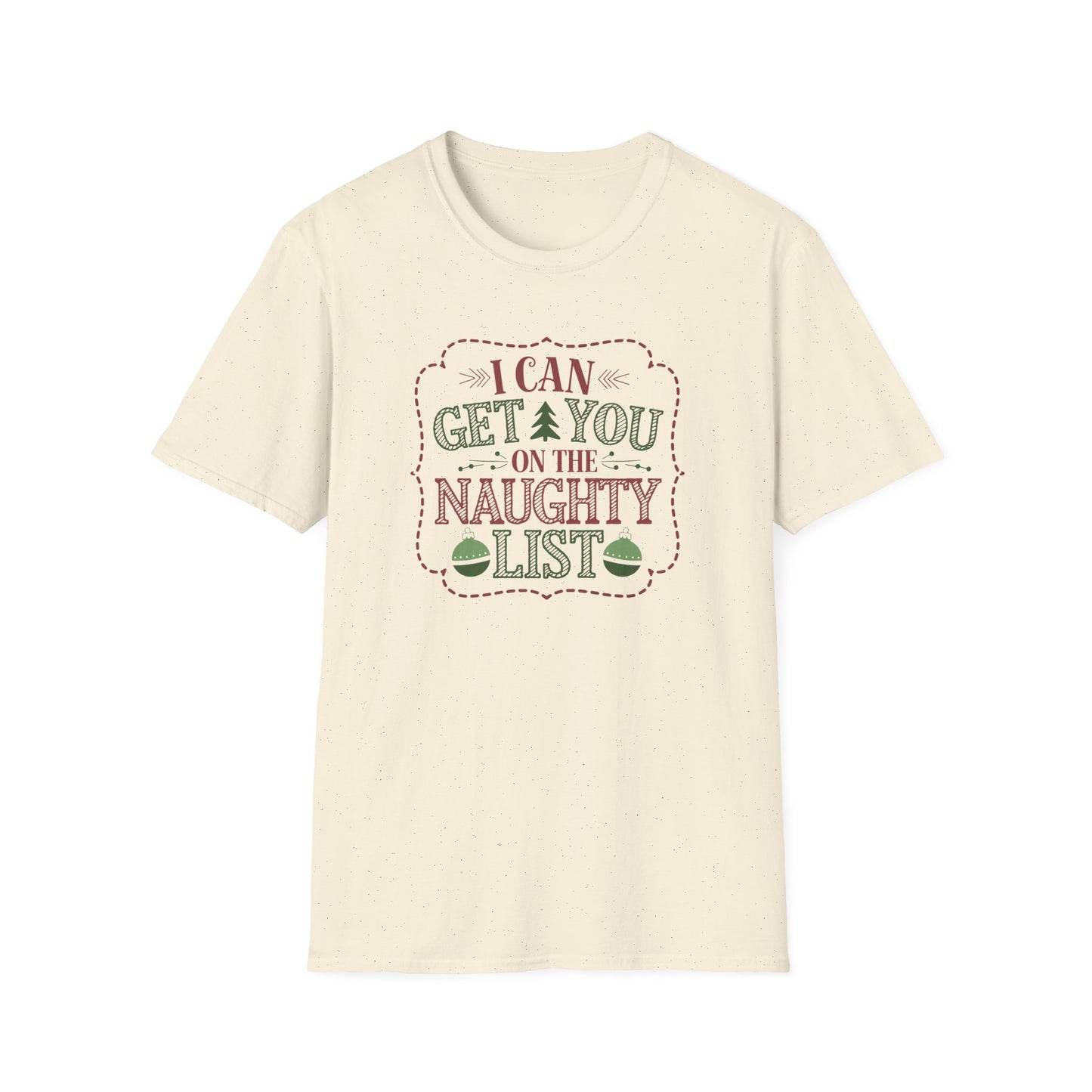 Naughty List T-Shirt | Christmas Gift, Holiday Apparel, Funny Tee, Unisex Softstyle T-Shirt, Festive Attire