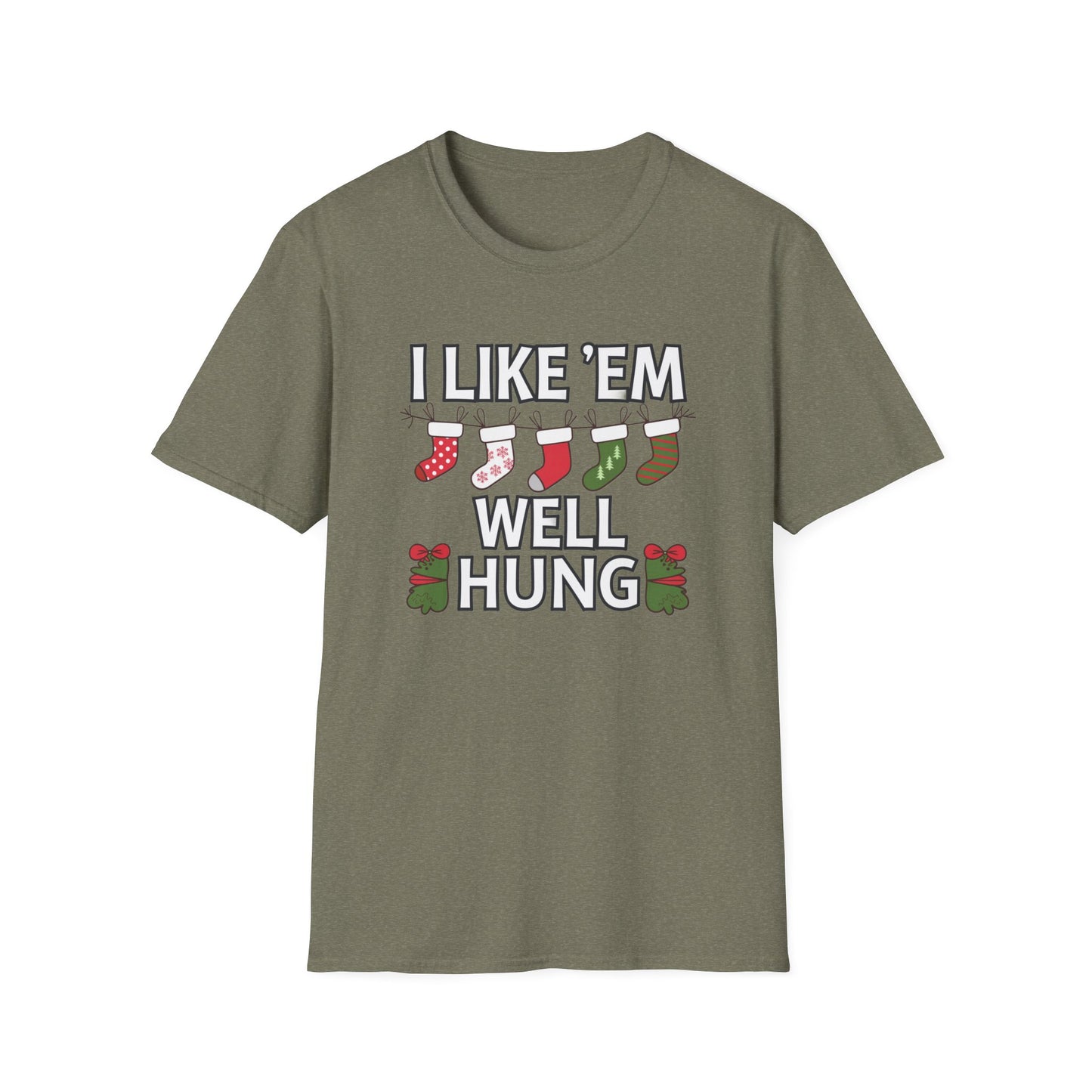 Funny Holiday T-Shirt, I Like 'Em Well Hung Shirt, Christmas Gift, Unisex Tee, Casual Wear, Humor Tee