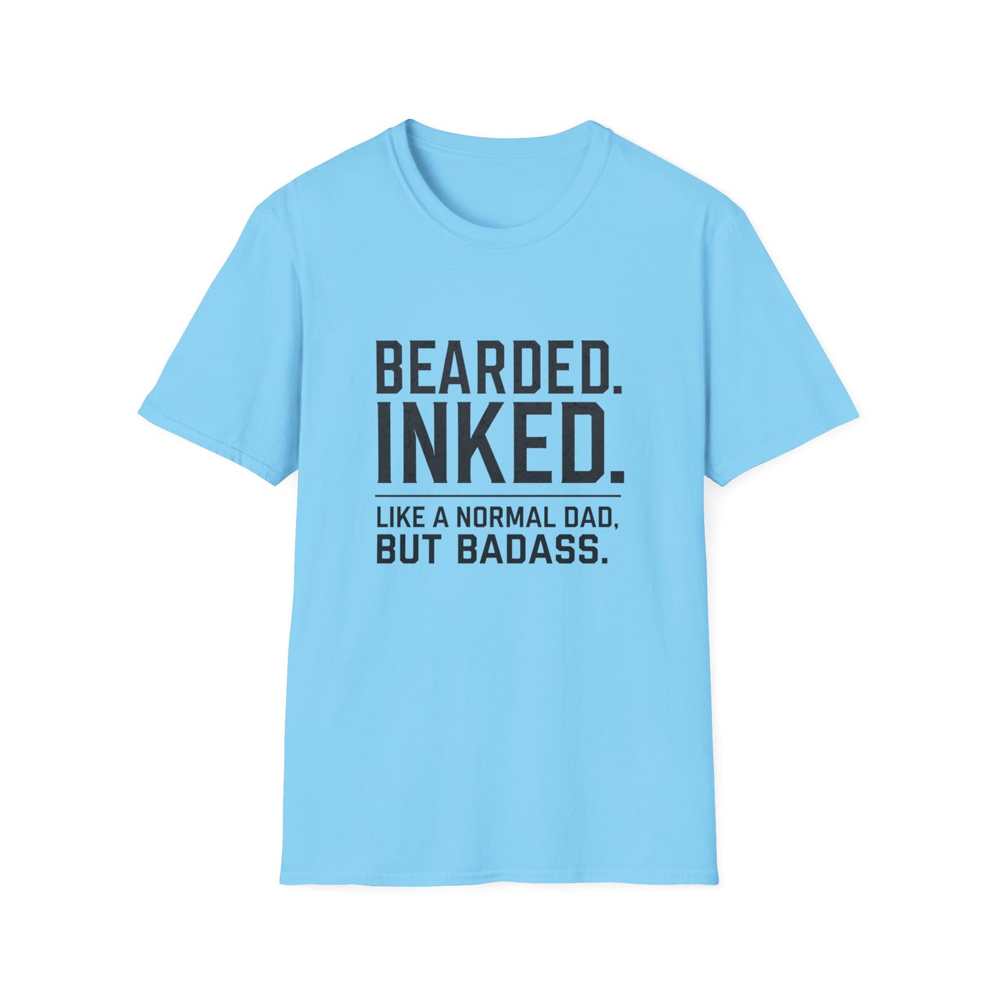 Bearded Dad T-Shirt, Funny Gift for Father's Day, Unisex Softstyle Tee, Casual Wear, Inked Dad Apparel, Perfect for Dads