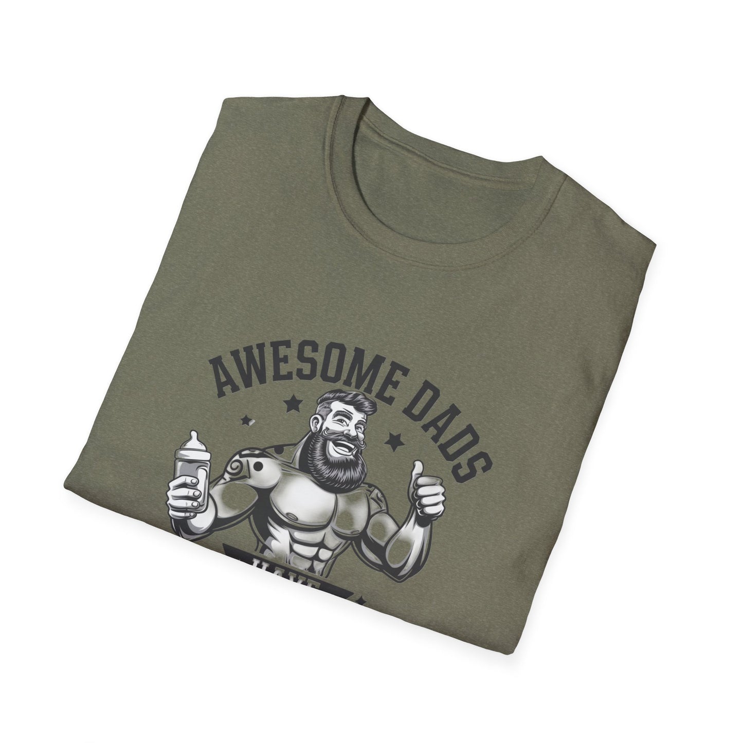 Awesome Dads Tattoo & Beard T-Shirt | Unisex Softstyle Tee Fathers Day Gift