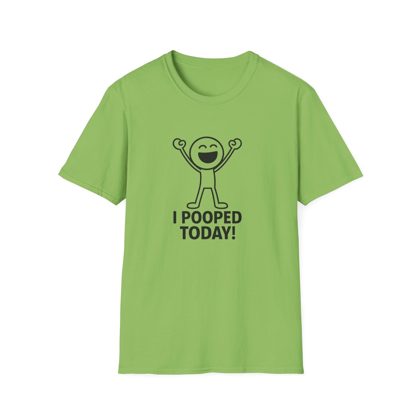 Funny Unisex Softstyle T-Shirt - "I Pooped Today!" Playful Humor Tee for Kids and Adults