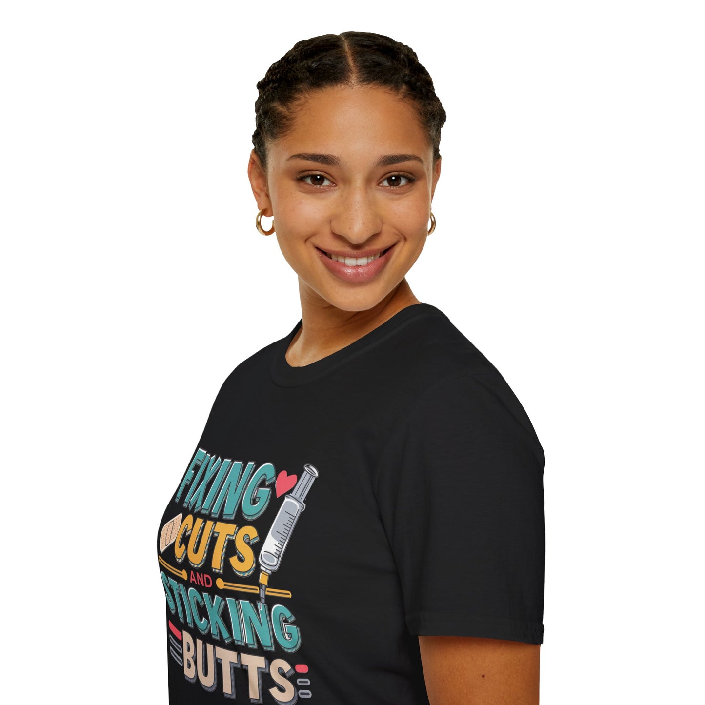 Funny Nurse T-Shirt - Fixing Cuts and Sticking Butts