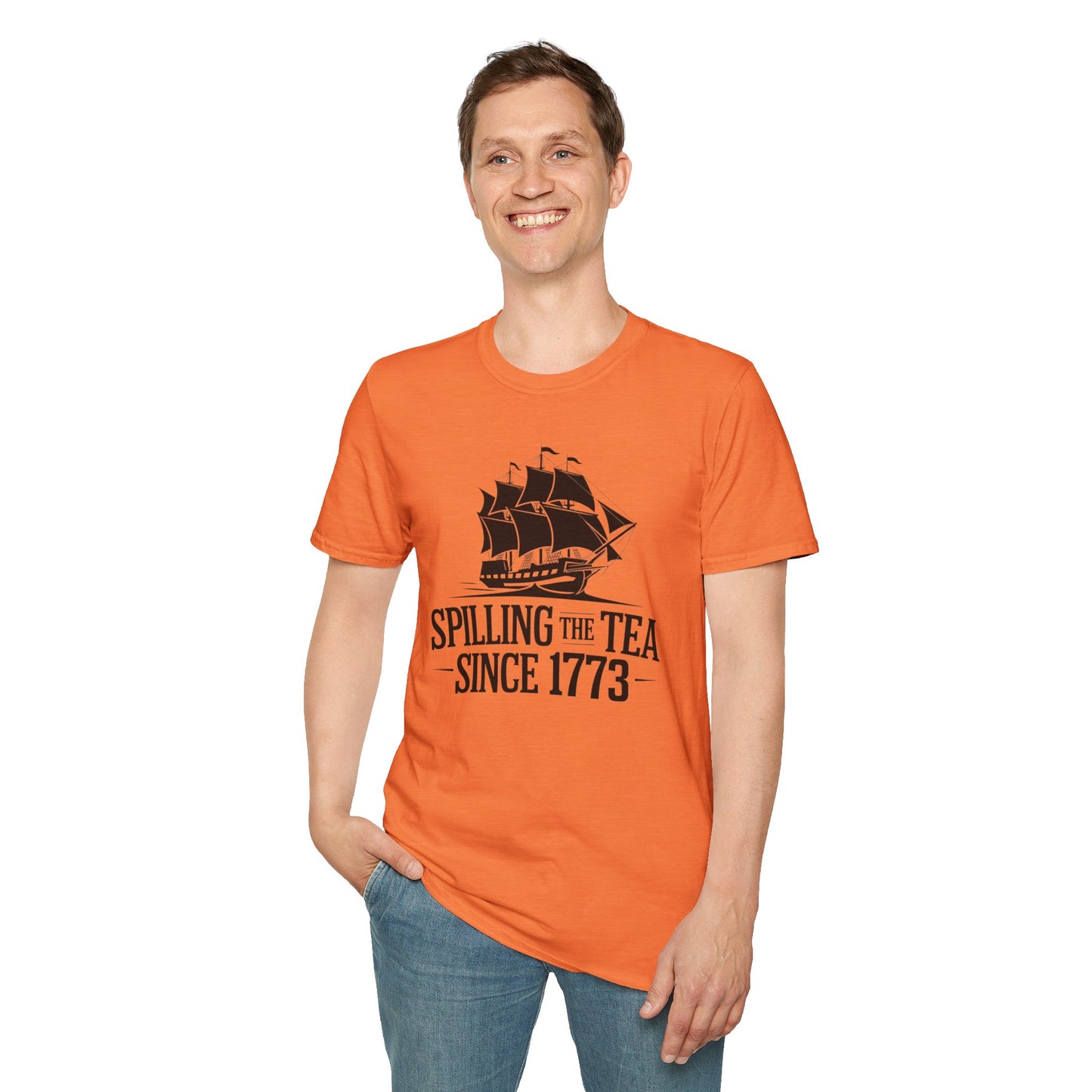 Spilling the Tea T-Shirt | Unisex Softstyle Tee for Tea Lovers and History Buffs