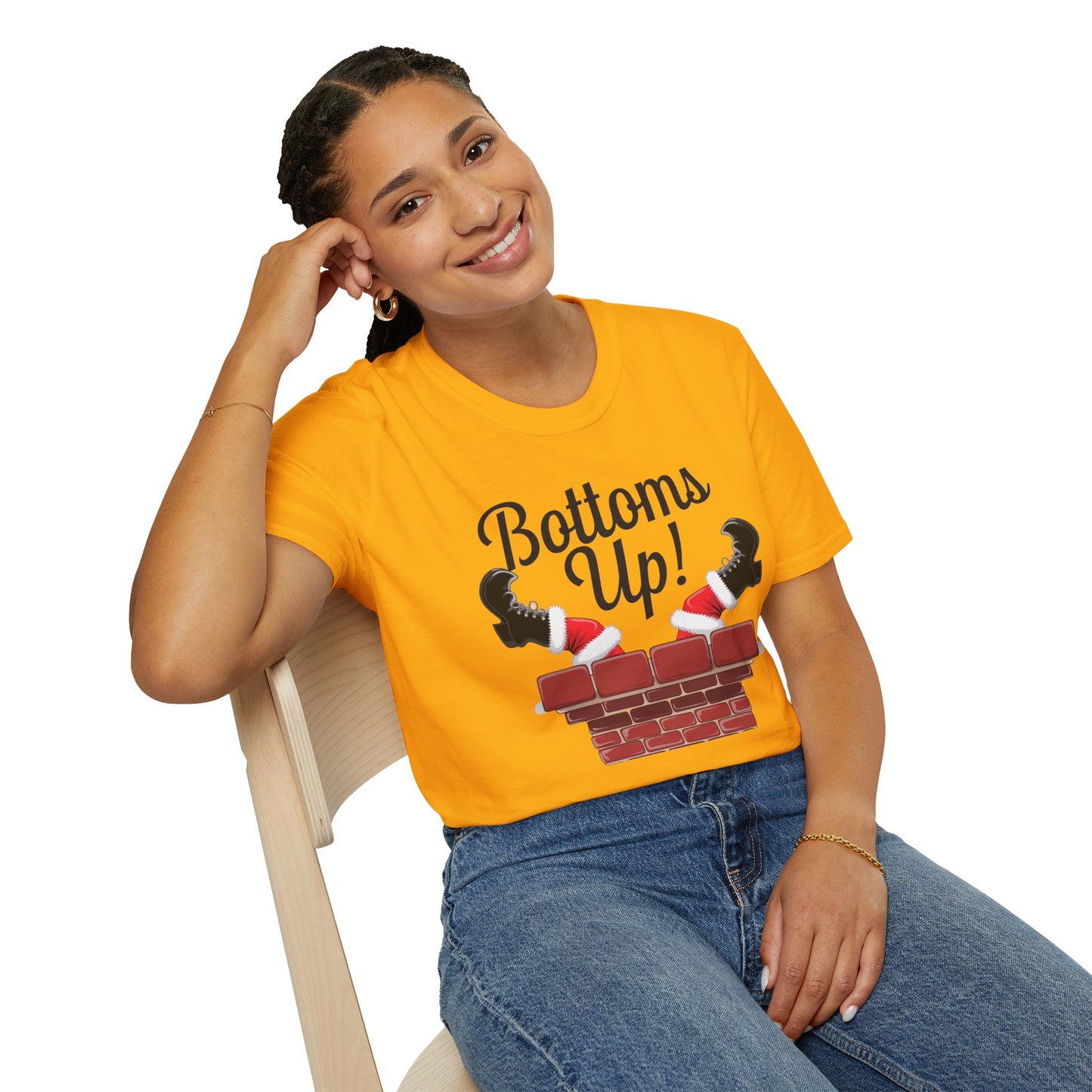 Playful Bottoms Up Unisex T-Shirt, Funny Shirt, Gift for Friends, Casual Wear, Party Apparel, Humor Tee