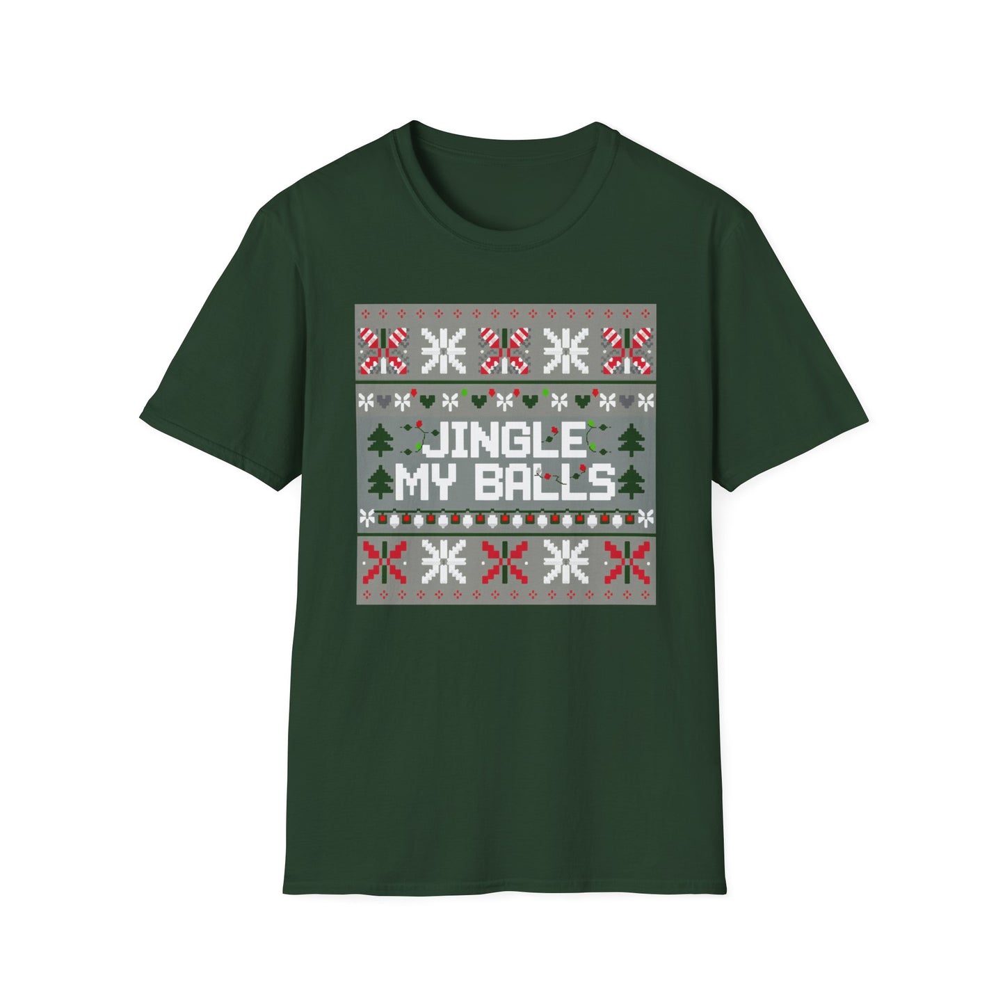 Funny Holiday T-Shirt, Jingle My Balls Tee, Christmas Apparel, Gift for Him, Funny Xmas Outfit, Unisex Softstyle Shirt