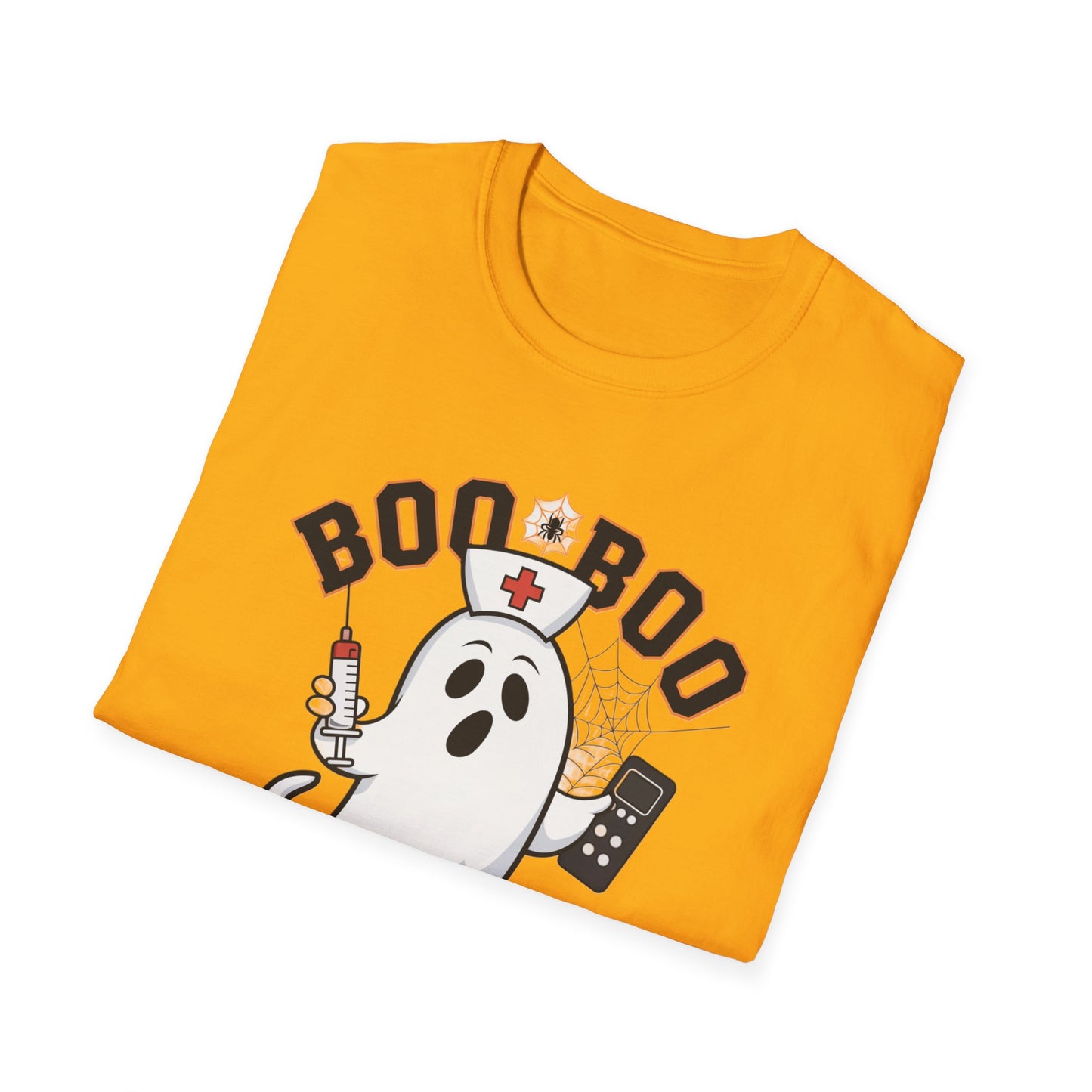 Boo Boo Crew T-Shirt, Softstyle Tee for Halloween, Ghost Nurse Shirt, Fun Family Costume Top, Spooky Comedy Dress-Up