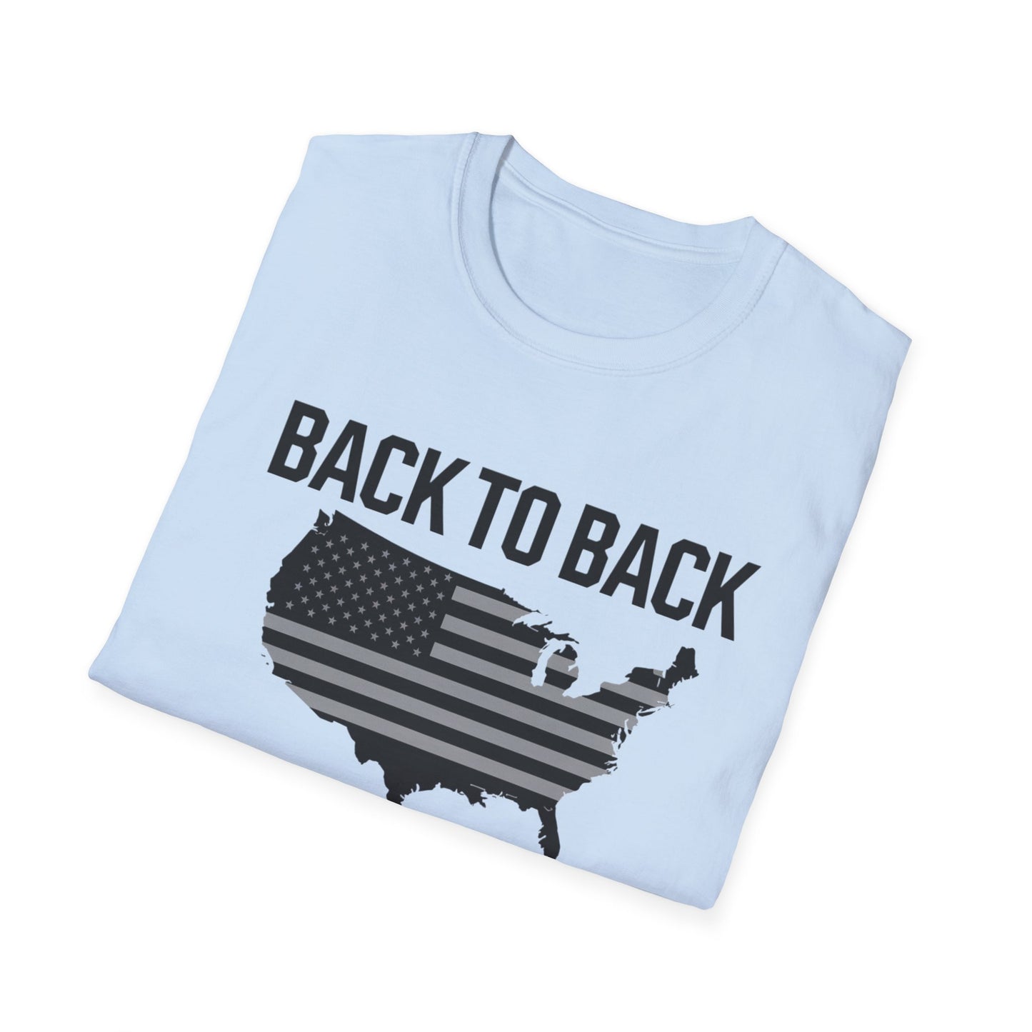 Patriotic Unisex Softstyle T-Shirt – ‘Back to Back World War Champs’