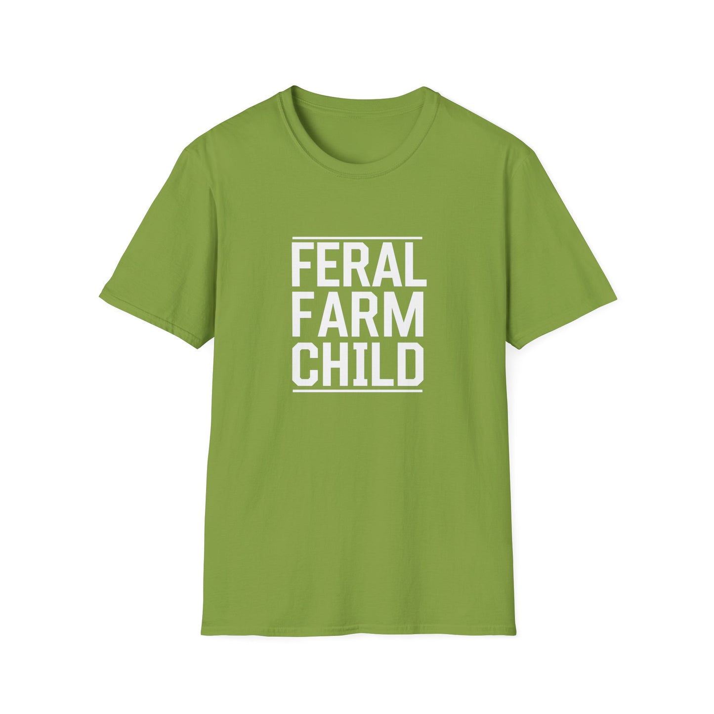 Feral Farm Child Unisex Softstyle T-Shirt - Perfect for Young Farmers & Nature Lovers