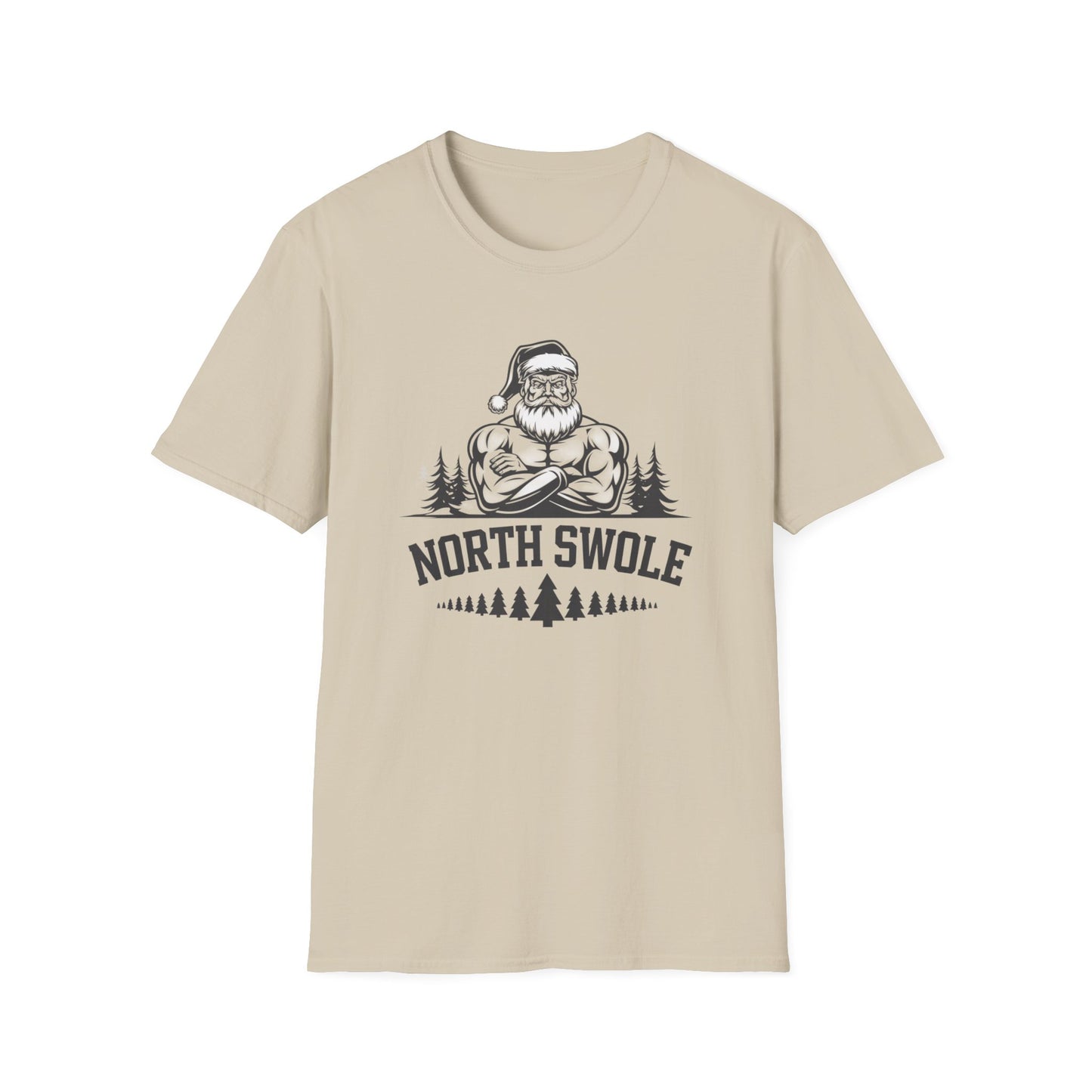 North Swole Santa T-Shirt, Funny Christmas Tee, Gym Gifts for Him, Unisex Holiday Apparel, Fitness Lover's Gift