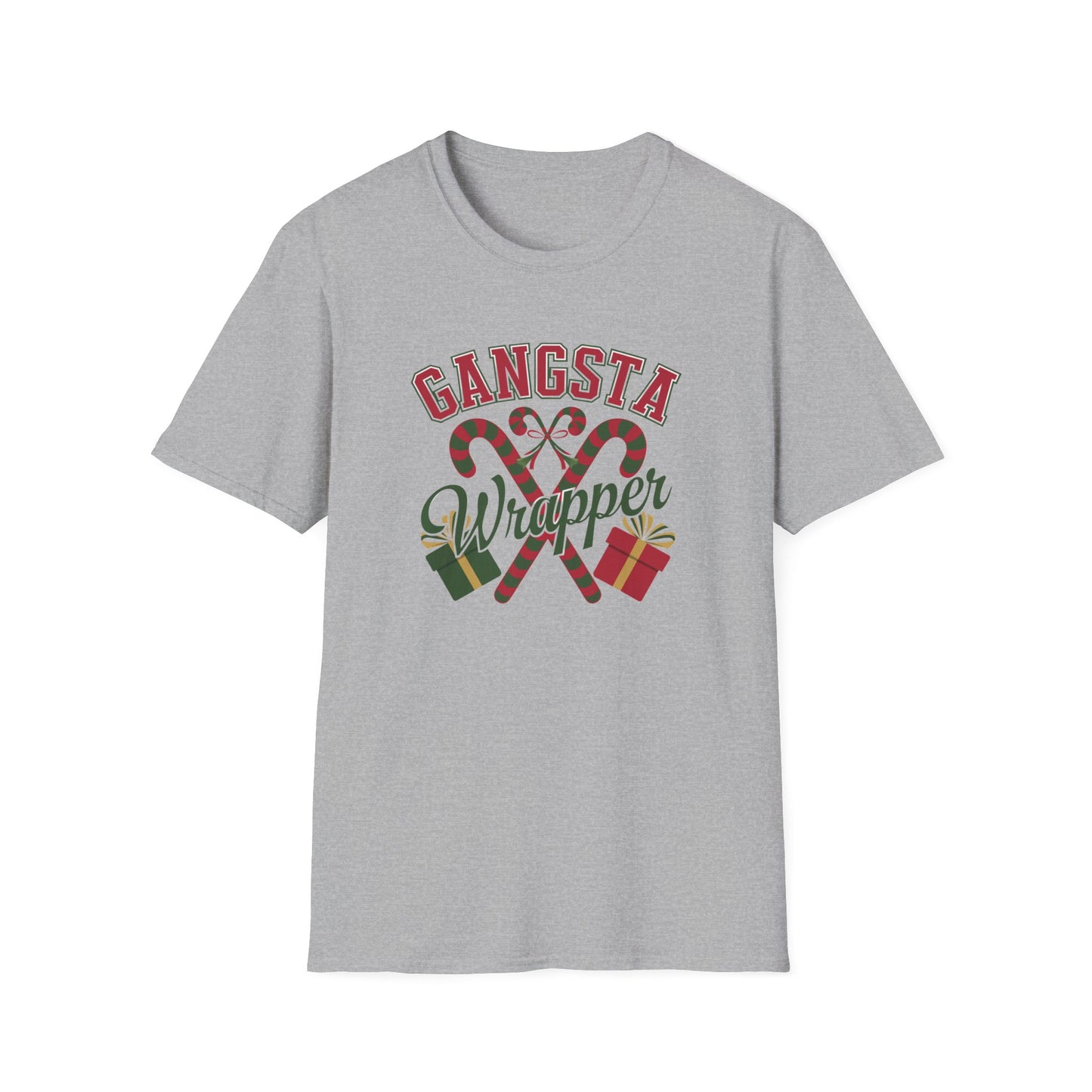 Gangsta Wrapper Unisex T-Shirt, Funny Holiday Shirt, Christmas Apparel, Gift for Him/Her, December Party Outfit, Trendy Holiday Tee