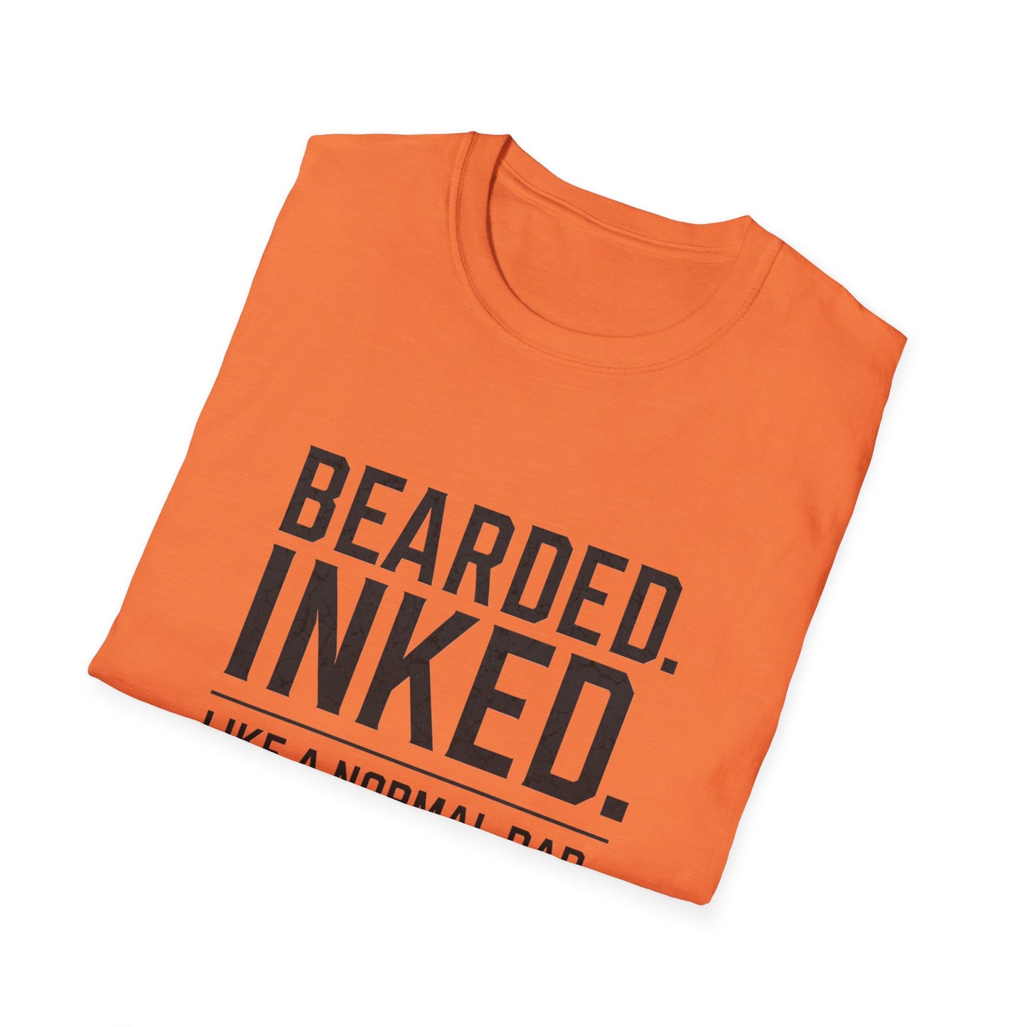 Bearded Dad T-Shirt, Funny Gift for Father's Day, Unisex Softstyle Tee, Casual Wear, Inked Dad Apparel, Perfect for Dads