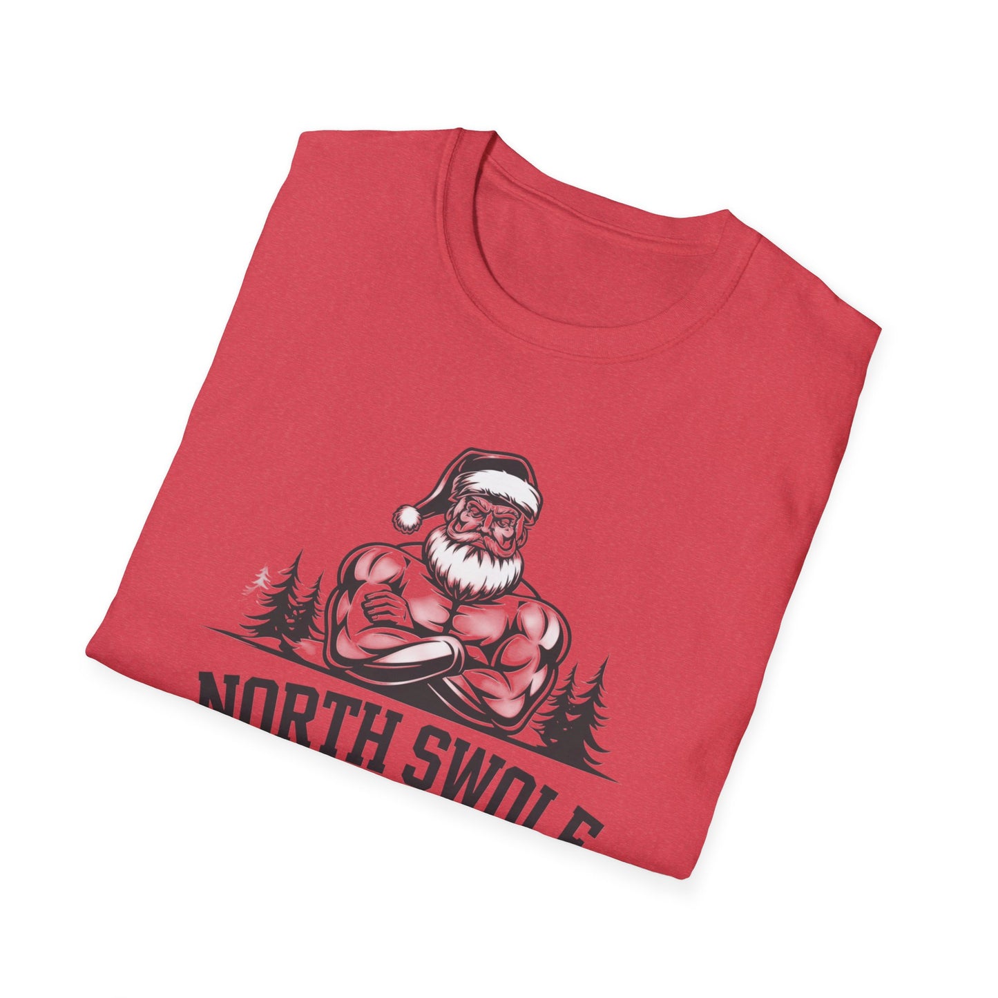 North Swole Santa T-Shirt, Funny Christmas Tee, Gym Gifts for Him, Unisex Holiday Apparel, Fitness Lover's Gift