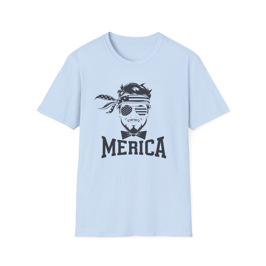 Merica Graphic T-Shirt - Softstyle Unisex Tee for Independence Day & Casual Wear
