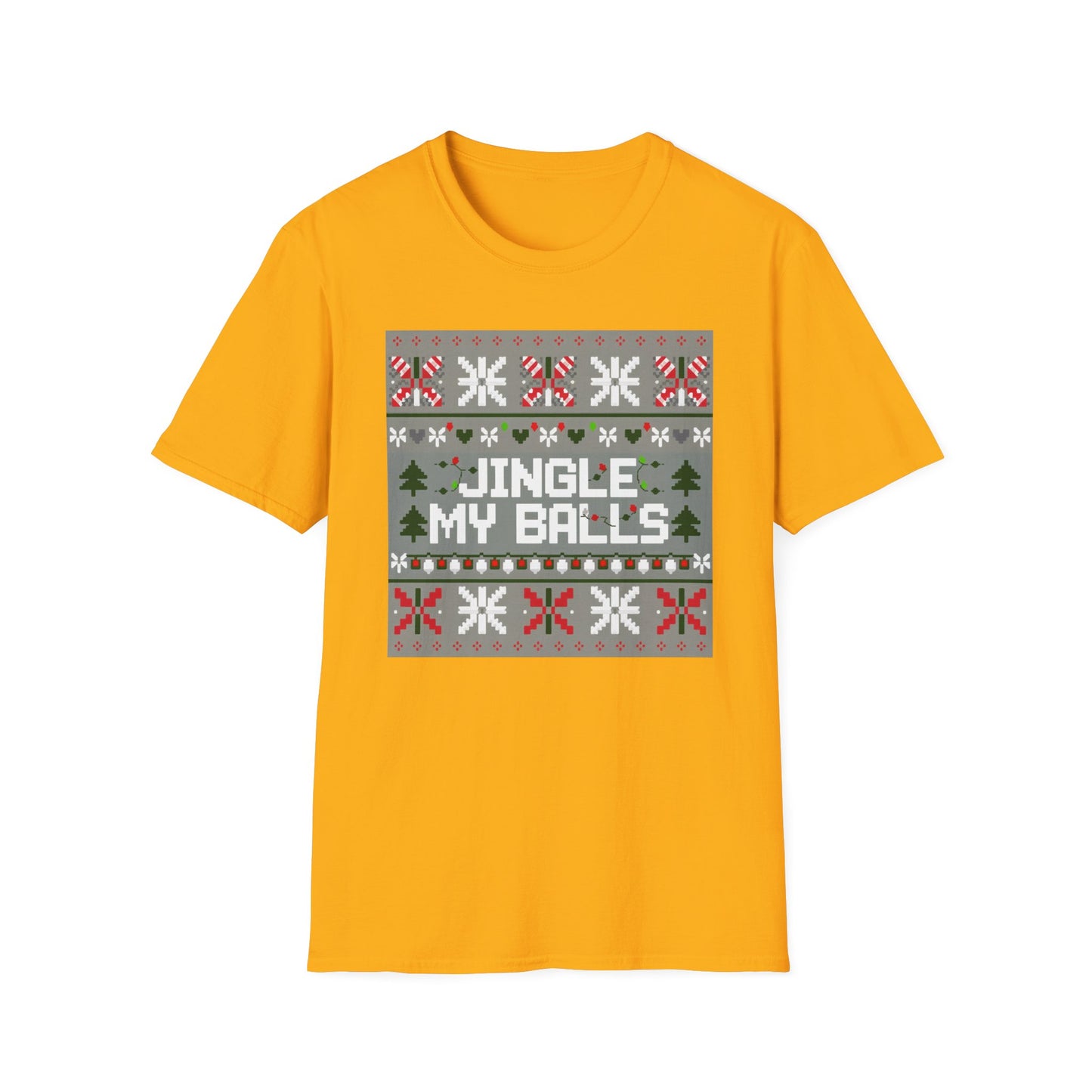 Funny Holiday T-Shirt, Jingle My Balls Tee, Christmas Apparel, Gift for Him, Funny Xmas Outfit, Unisex Softstyle Shirt
