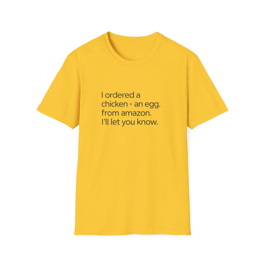 Funny Chicken & Egg Unisex Softstyle T-Shirt - Perfect Gift for Food Lovers