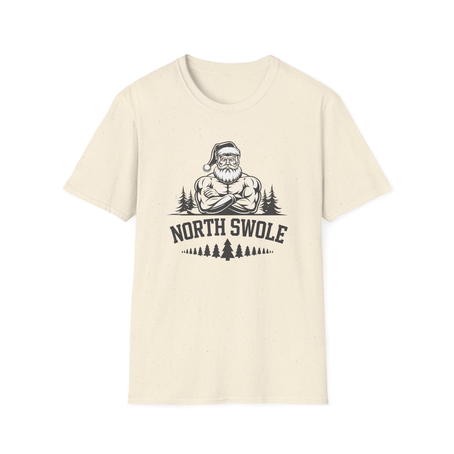 North Swole Santa T-Shirt, Funny Christmas Tee, Gym Gifts for Him, Unisex Holiday Apparel, Fitness Lover's Gift