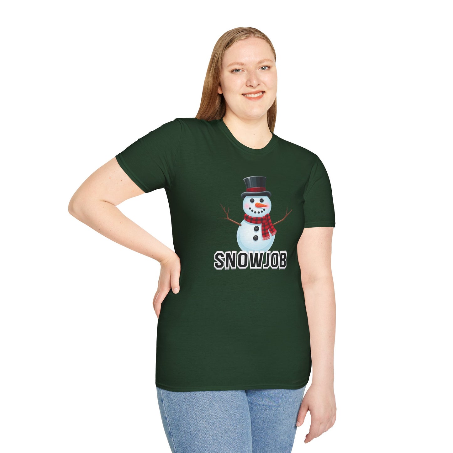 Funny Holiday Unisex T-Shirt, Winter Humor Tee, Christmas Gift, Snowman Design, Snowjob Shirt, Seasonal Apparel