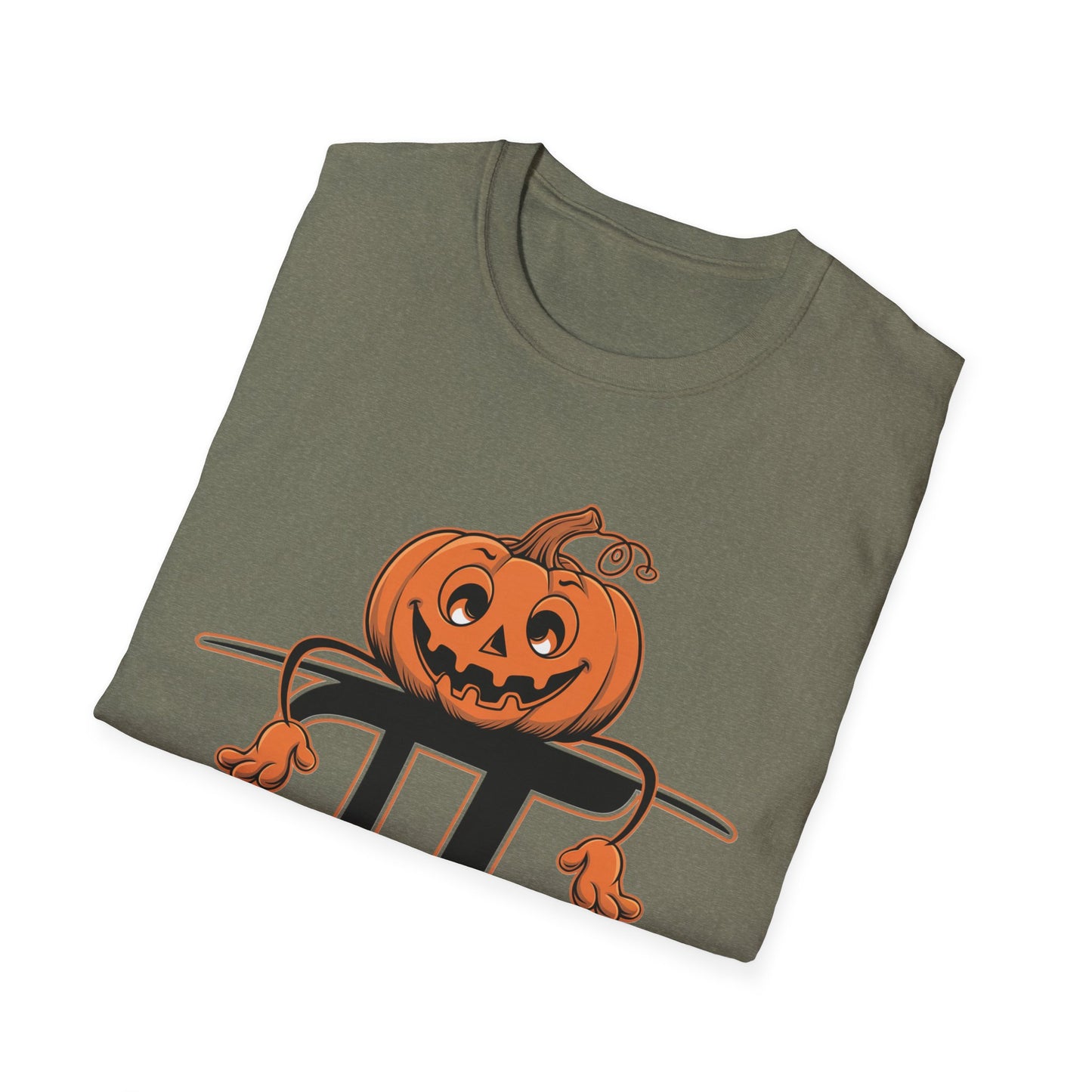 Funny Pumpkin Pi Unisex Softstyle T-Shirt - Halloween Tee, Math Lover Shirt, Fall Apparel, Seasonal Gift, Casual Outfit