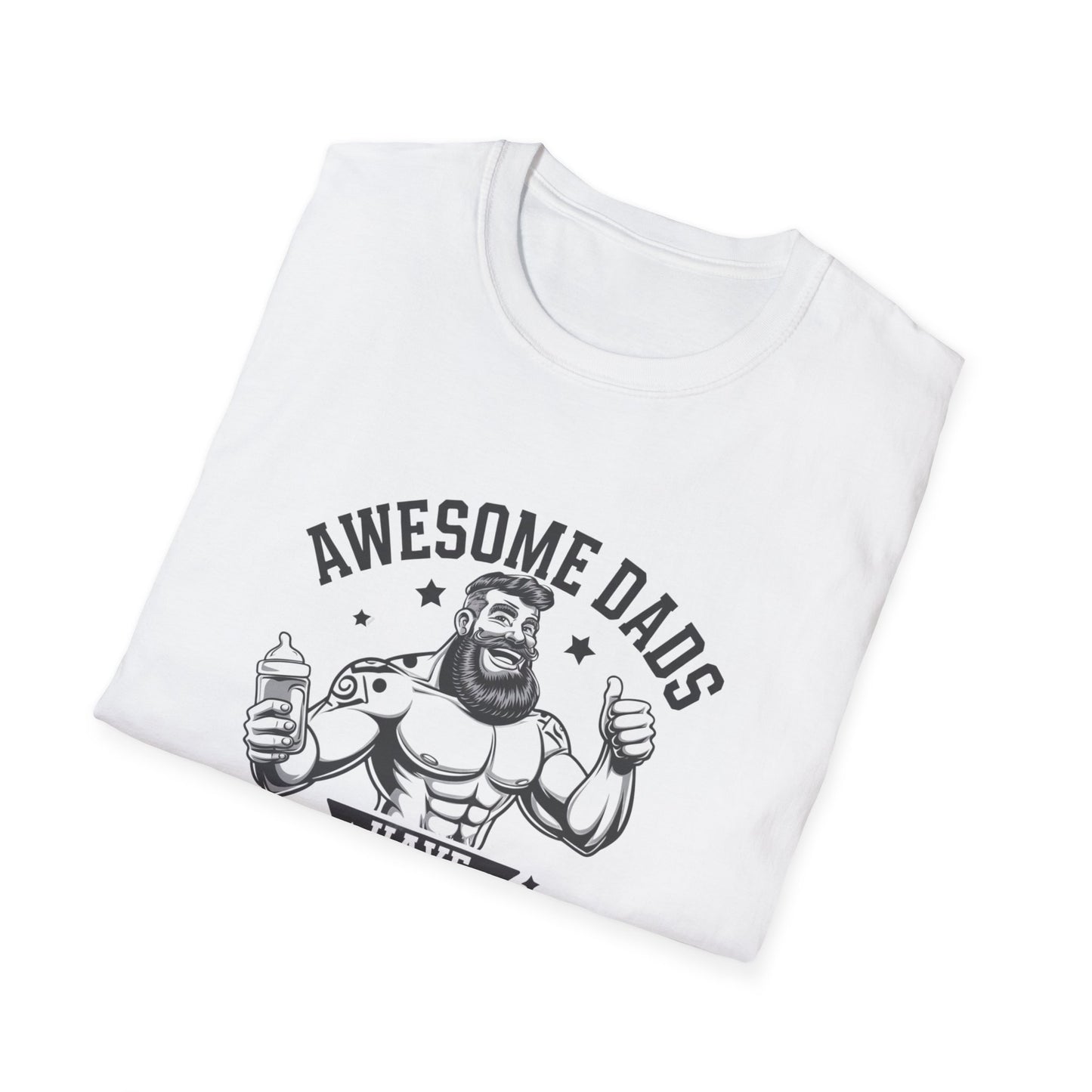 Awesome Dads Tattoo & Beard T-Shirt | Unisex Softstyle Tee Fathers Day Gift