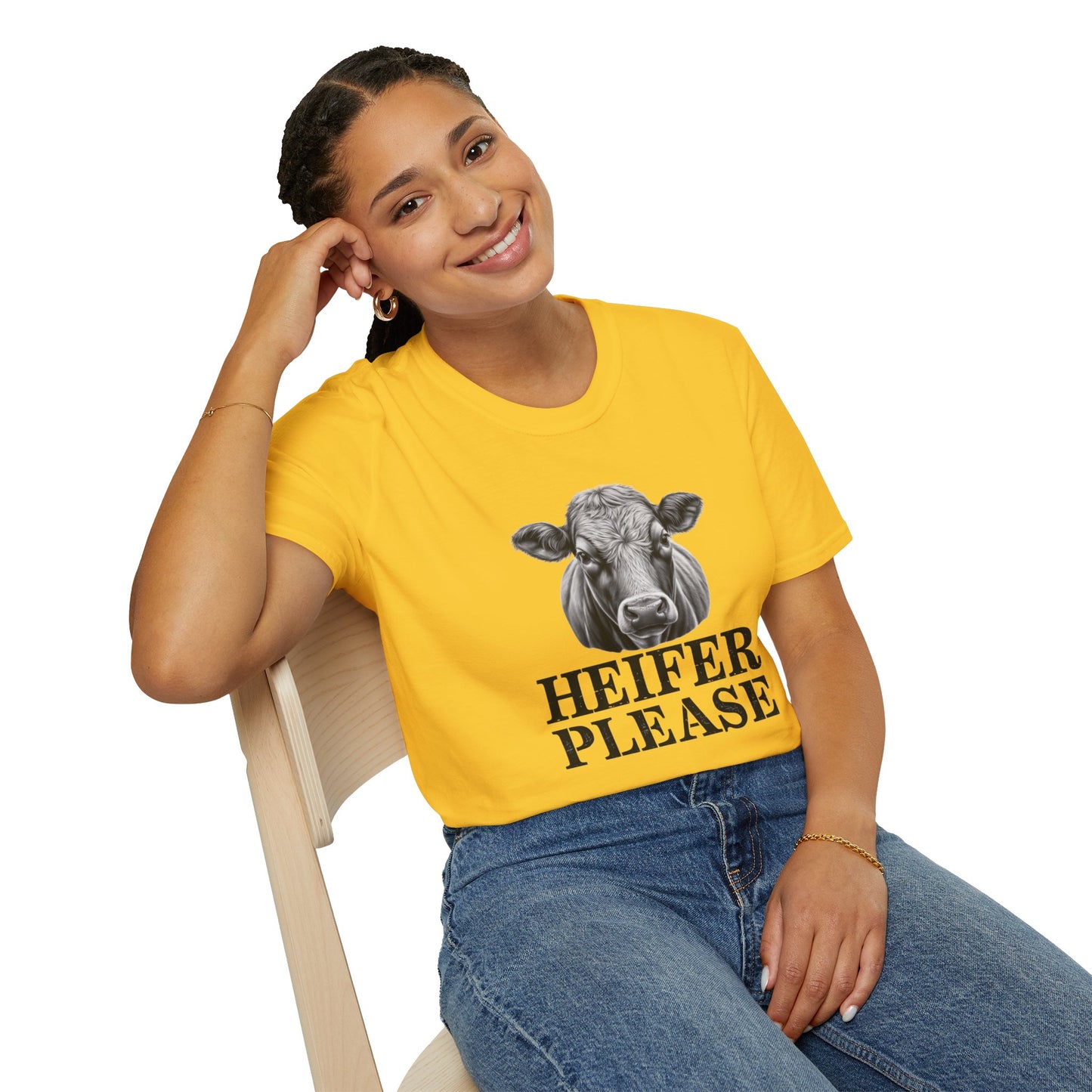 Heifer Please Unisex Softstyle T-Shirt - Fun Farm Animal Tee for Animal Lovers